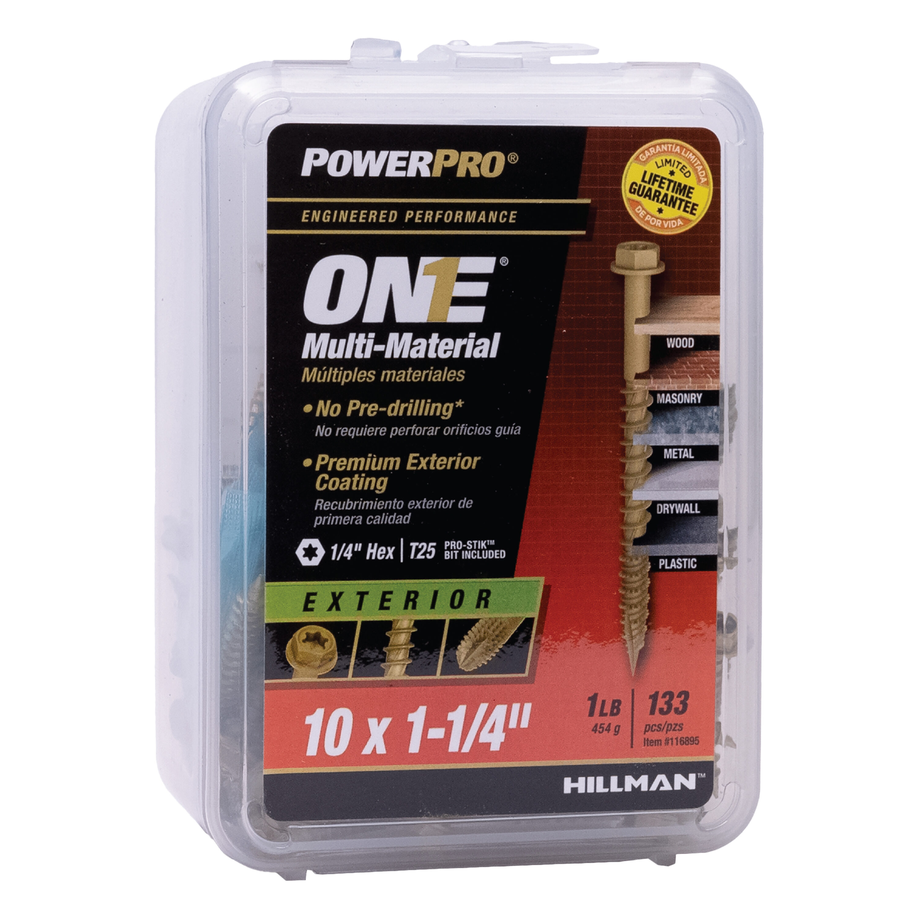 Power Pro 116895 One #10 x 1-1/4-in Epoxy Exterior Wood screws ( 133 -Per Box )