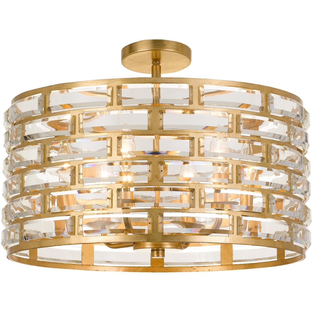 Crystorama 1939630 MER-4866-GA_CEILING Meridian Semi-Flush Mount Antique Gold