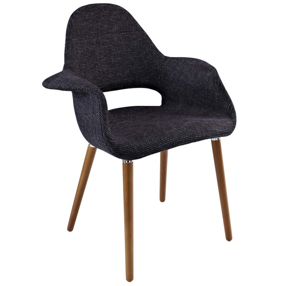 Modway EEI-555-BLK Aegis Contemporary/Modern Cotton Upholstered Dining Arm Chair (Wood Frame)
