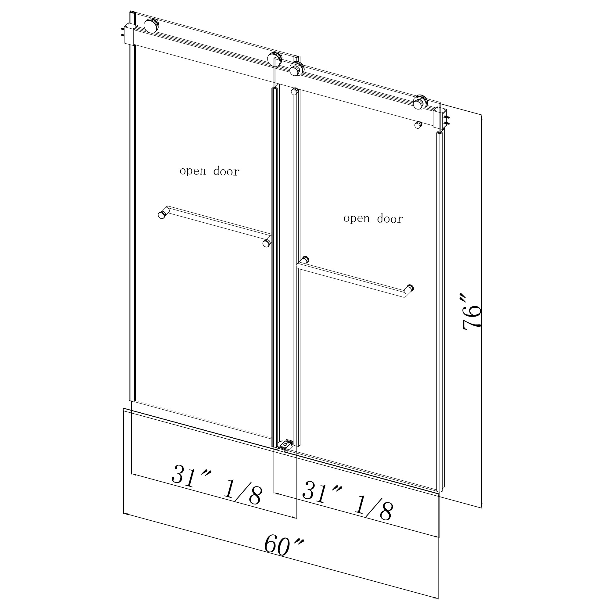 WELLFOR CV-DS13-6076BR Shower-Doors - View #7
