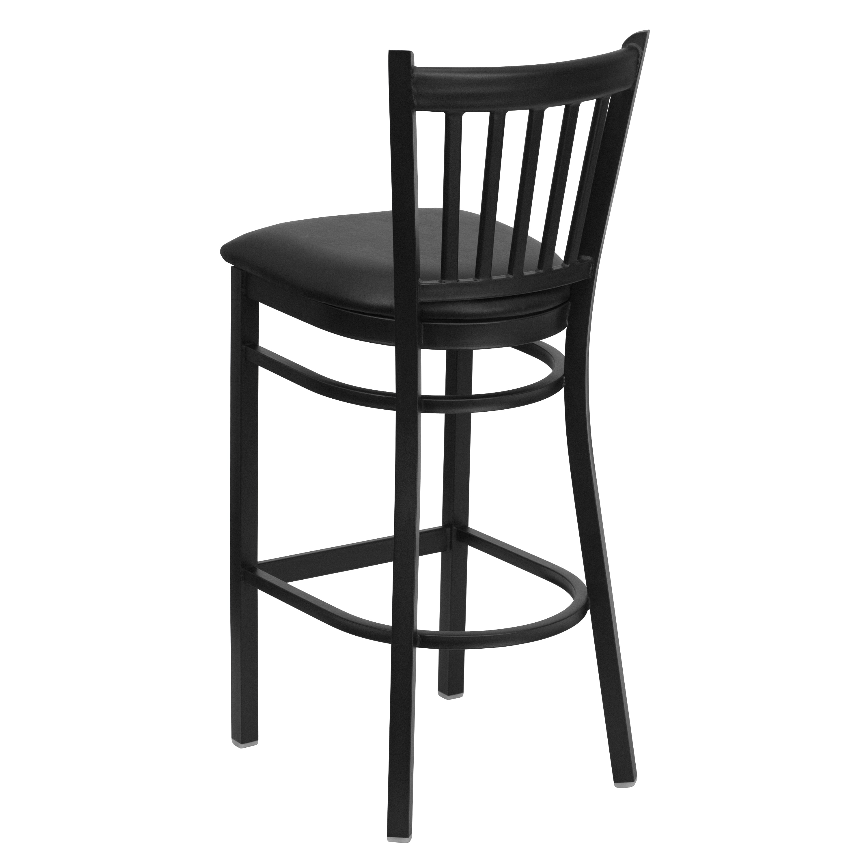 Hercules Series Chic Black Metal Barstool with Vinyl Seat