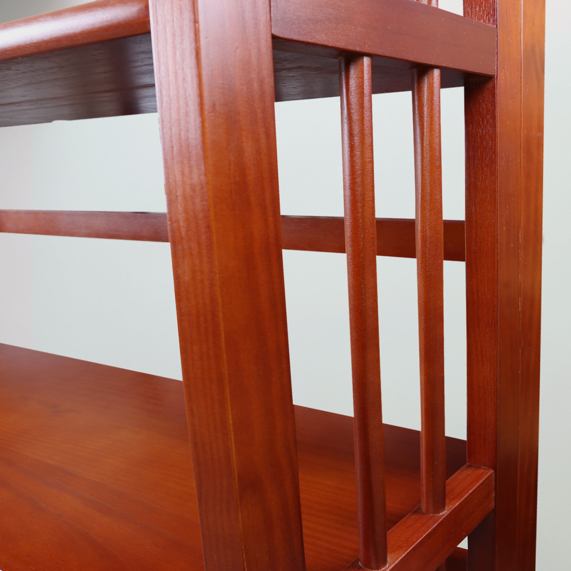 Casual Home Mahogany Solid Wood 14" Foldable 3-Shelf Bookcase