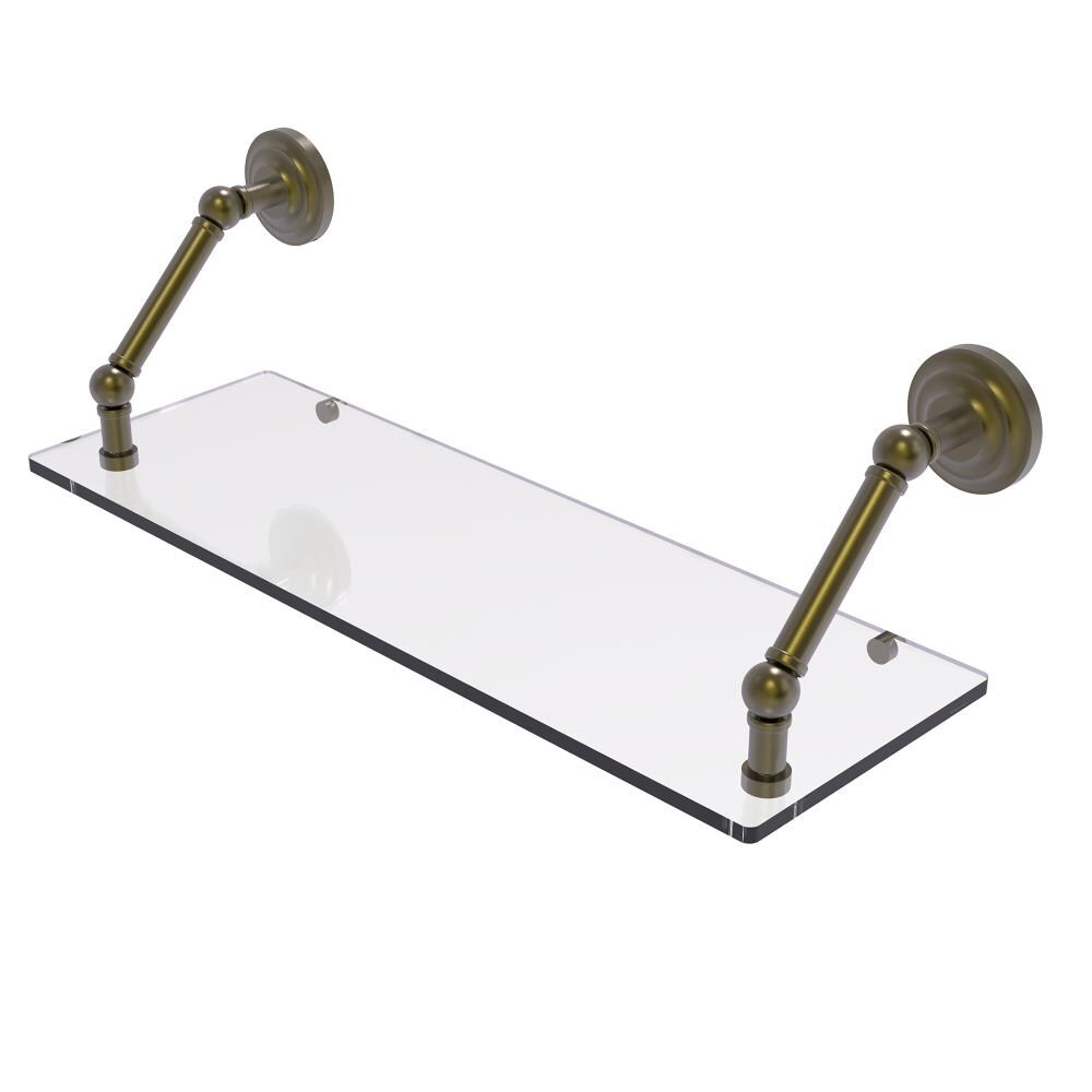 Allied Brass PQN-1-24-ABR Prestige Que New Antique Brass Wall mount Bathroom Shelf ( 24-in x 8-in x 8-in )
