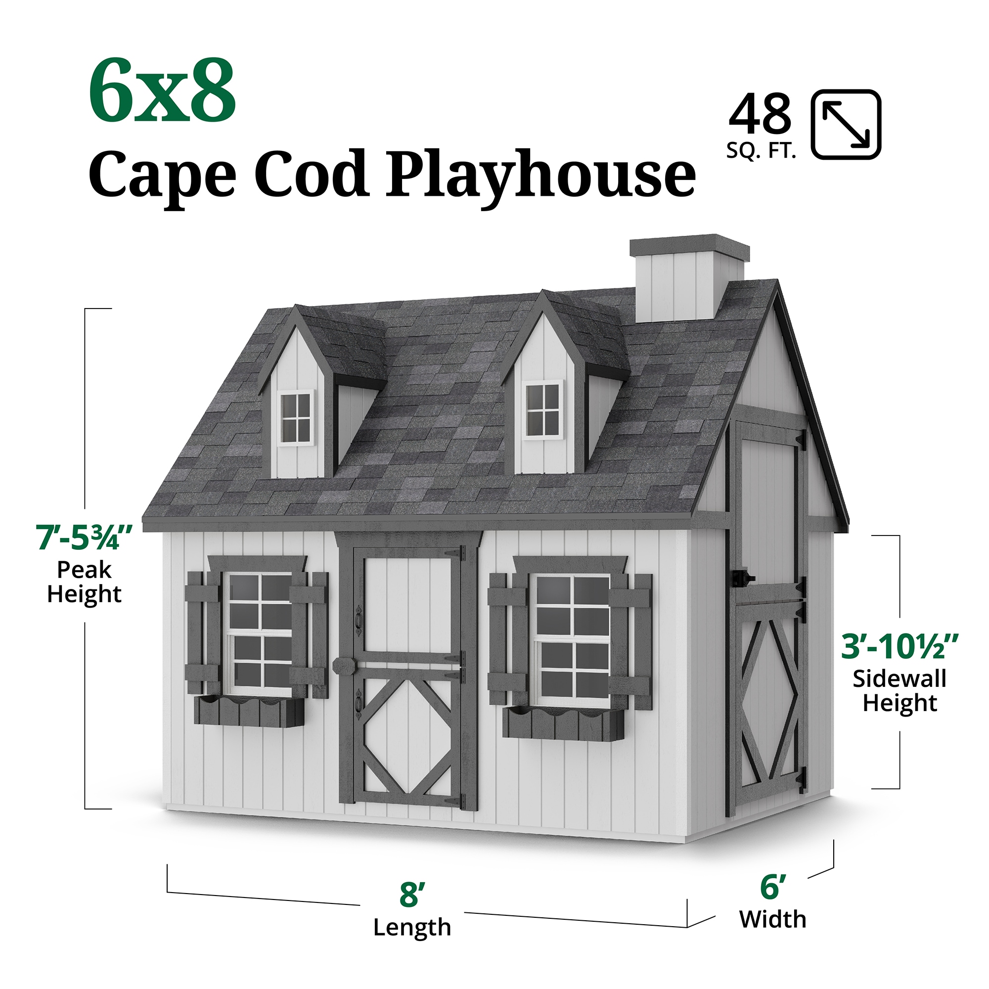 Little Cottage Co 6X8 CCP-PNK-FK-LFT playhouses - View #3