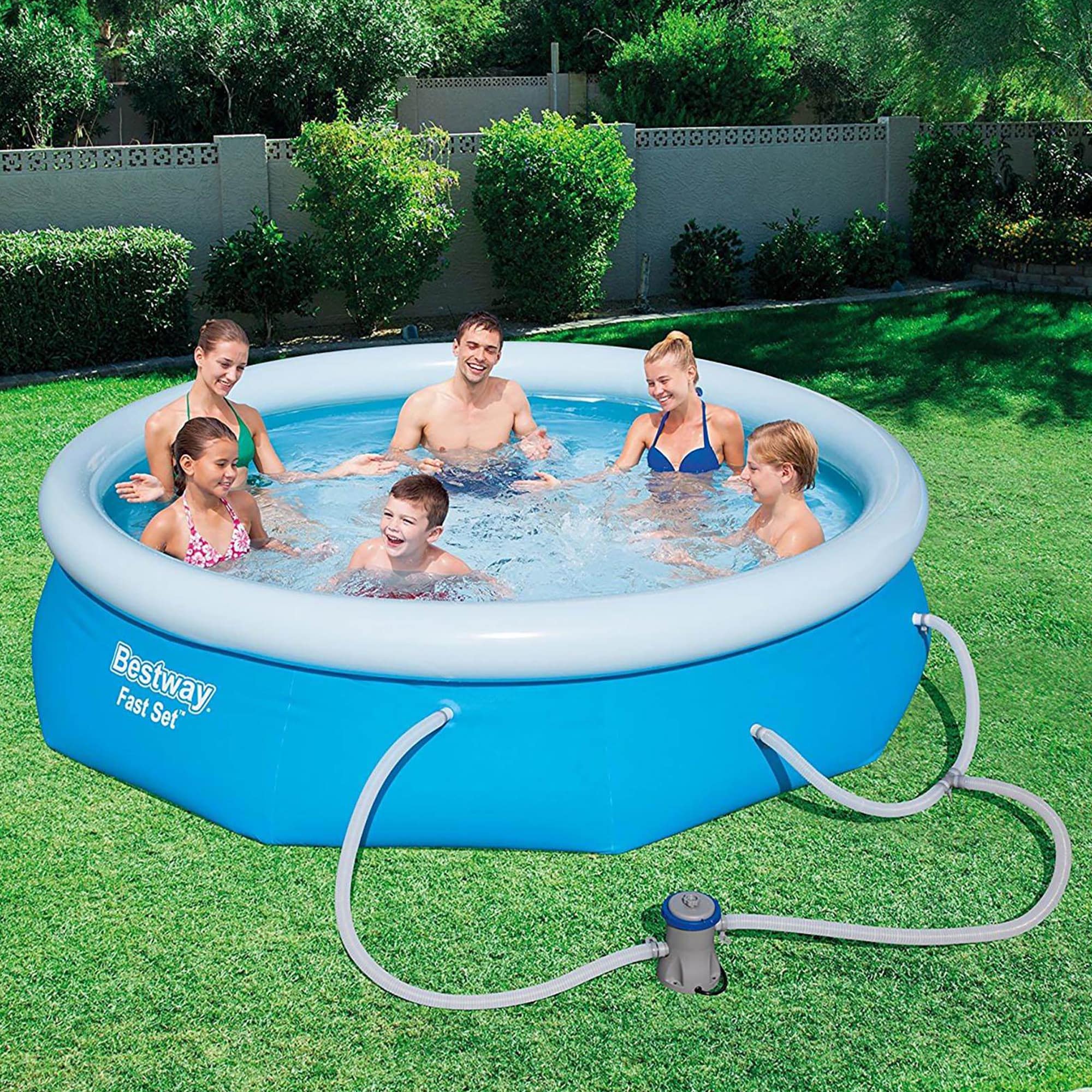 Bestway 10-ft x 10-ft x 30-in Round Above-Ground Pool in the Above ...