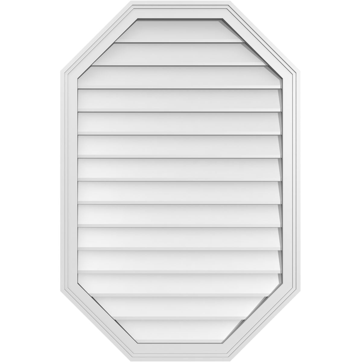 Ekena Millwork GVPOV28X4202SN 28-Inches x 42-Inches Off-white Octagon PVC Gable Louver Vent
