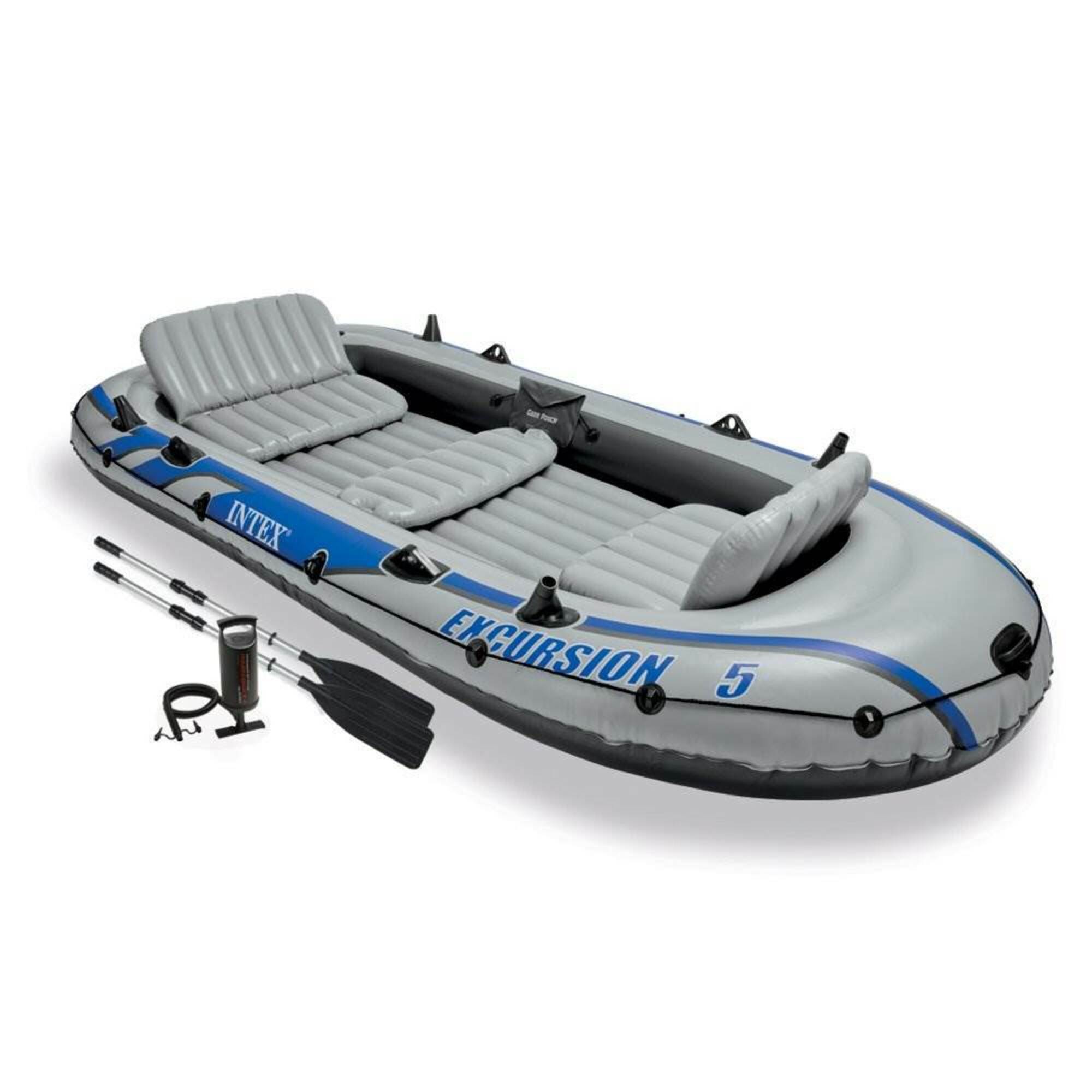 Lnflatable Boat 4 Person Inflatable Boat Fishing PVC Canoe Dinghy with Air  Mat Bottom Outdoor Sport Fishing Drifting Surfing Comfortable