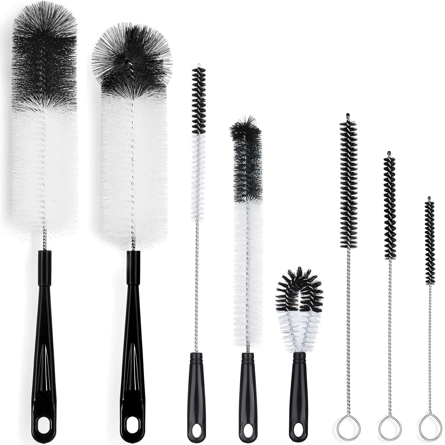 Ahfiwaso  8 Pack Bottle Cleaning Brush Set Long Handle Bottle Cleaner for Narrow Neck Wine Beer Bottles Thermos Flask Tumbler Sport Kettle Lid