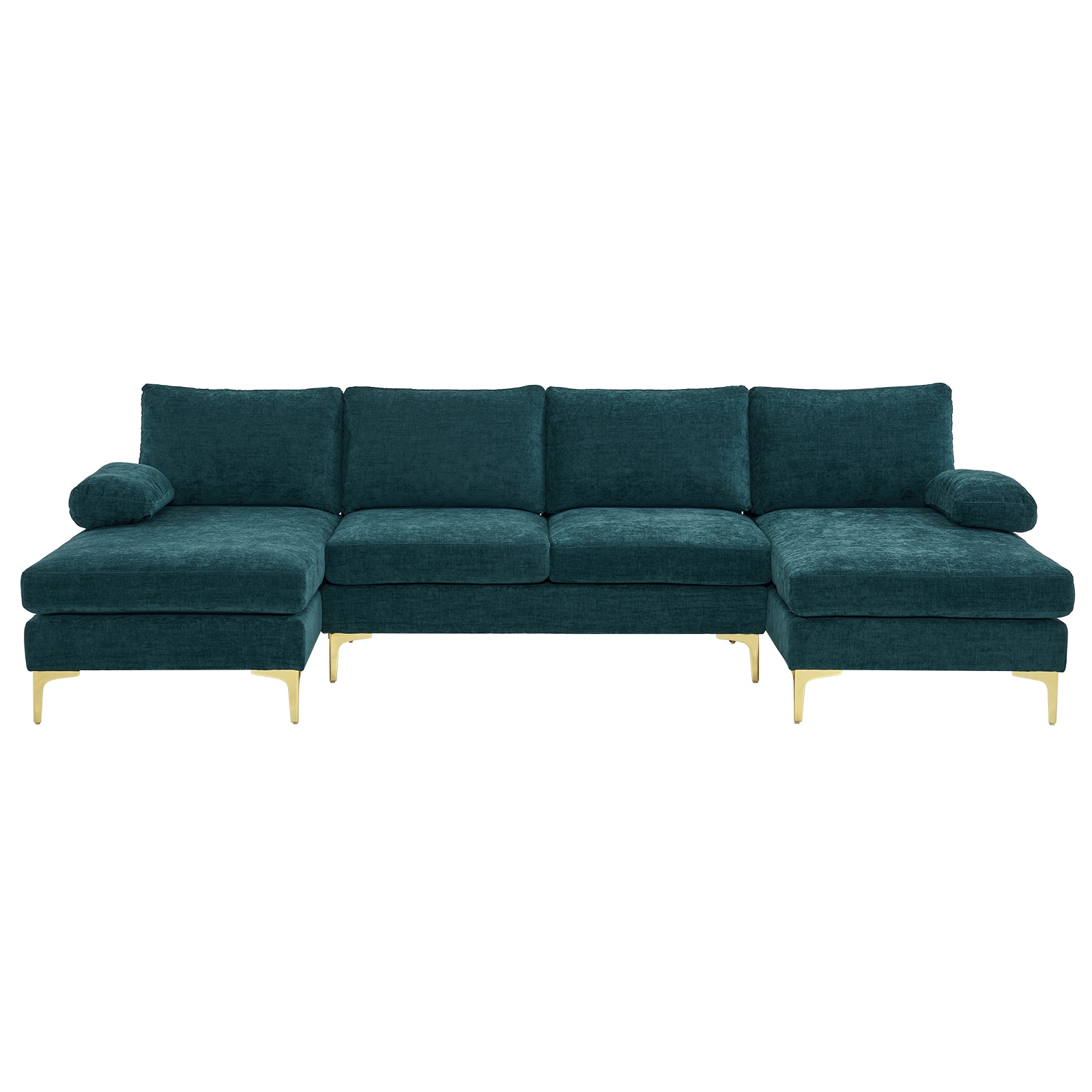 Outopee L1G52001786-88 110.2-in Modern Green Chenille Sectional