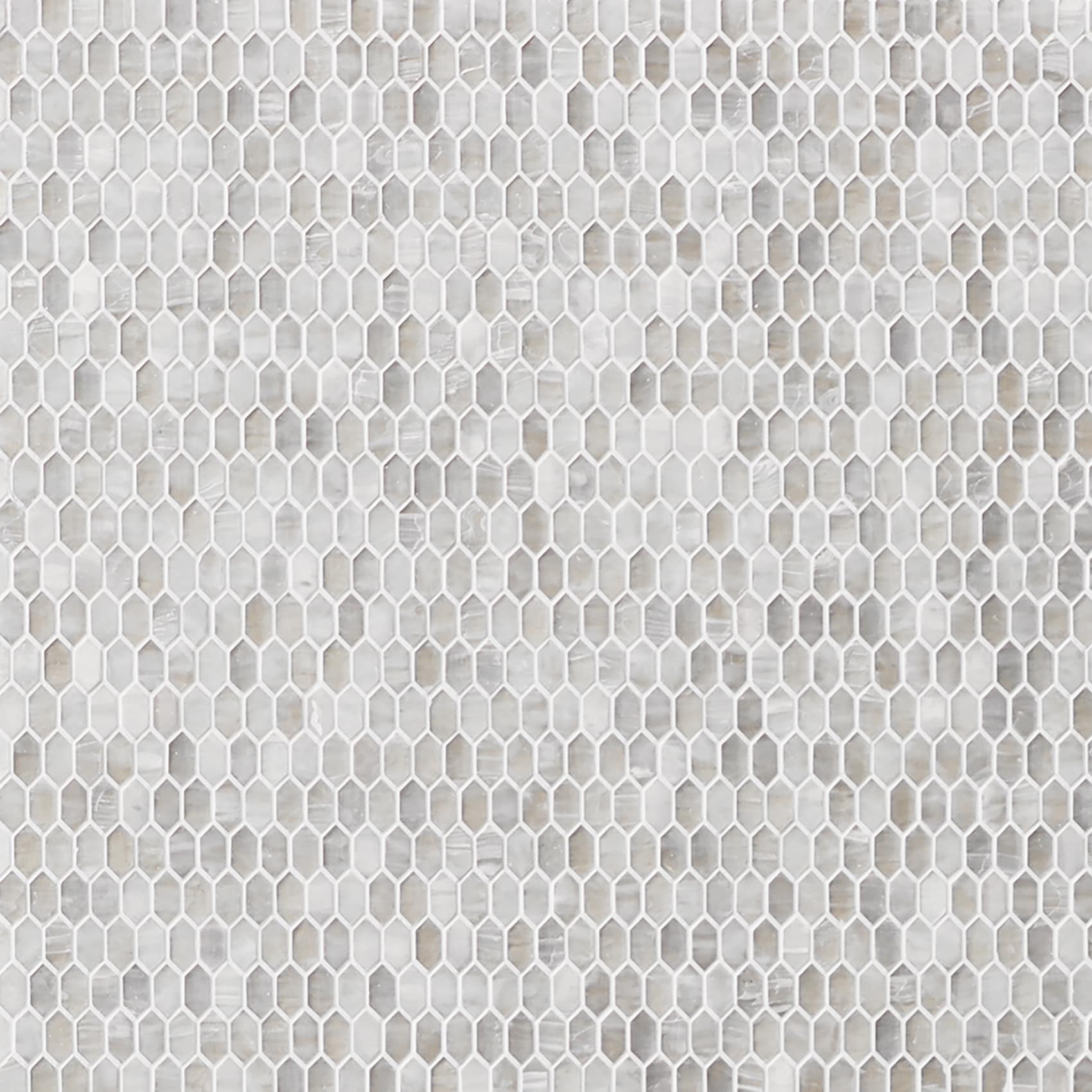 Flicker White Polished Glass Hexagonal Mosaic Wall Tile