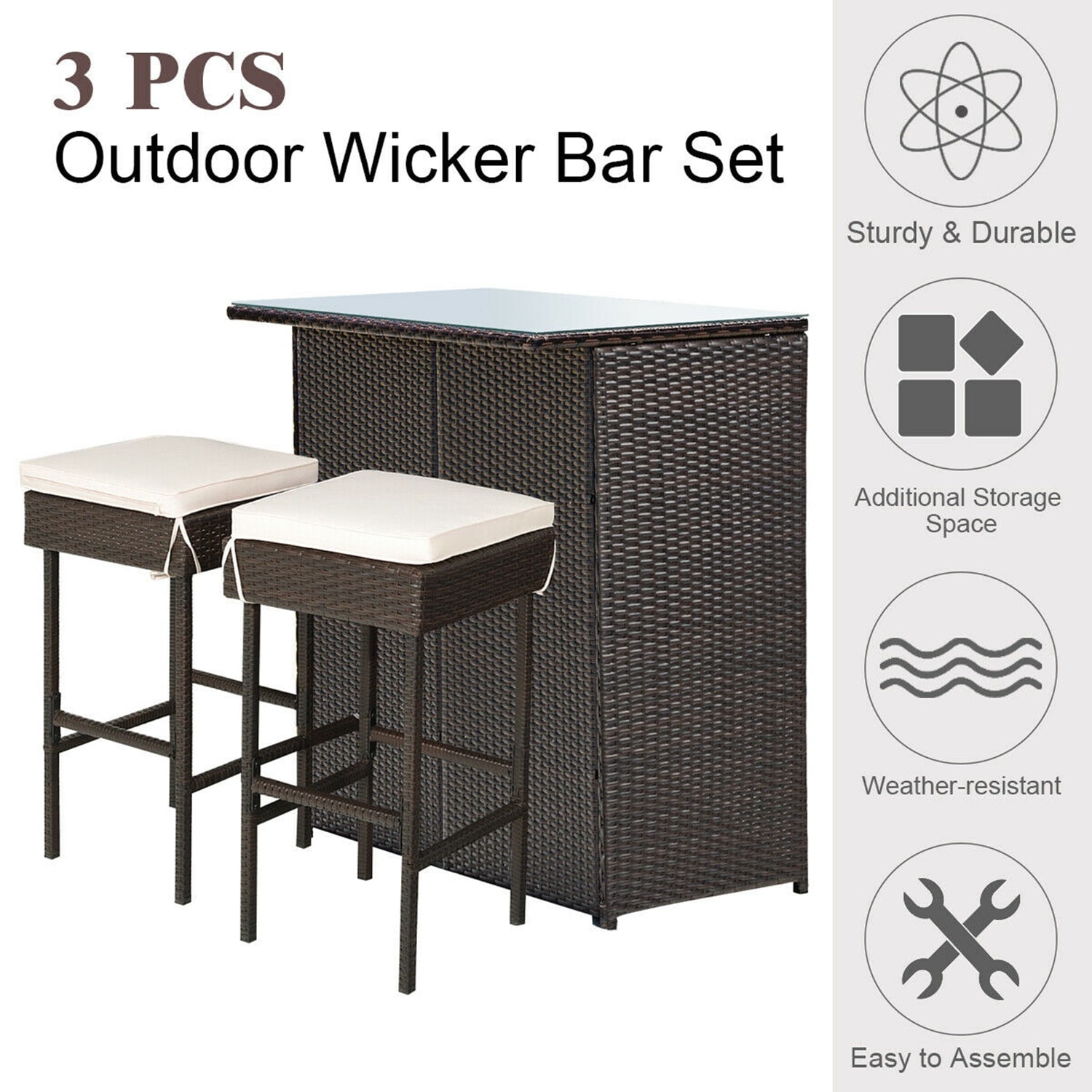 Forclover HYFC-8745WH Patio-Bars - View #6
