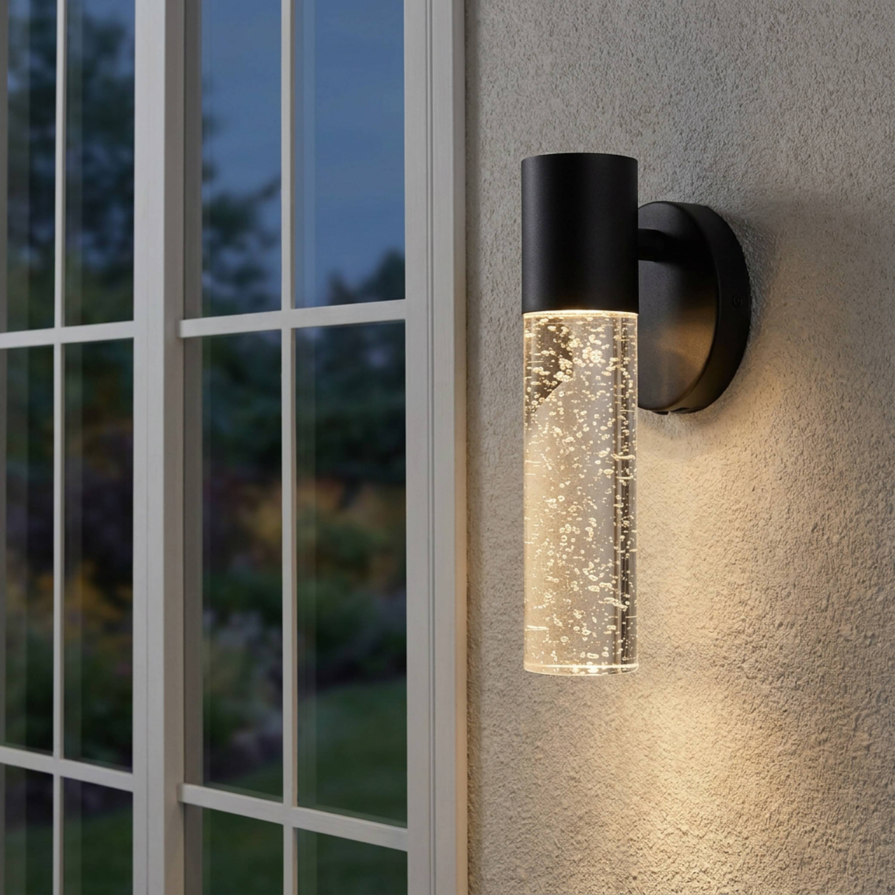 Origin 21 Keaston 14-in H Black Hardwired Integrated LED Outdoor Wall Light