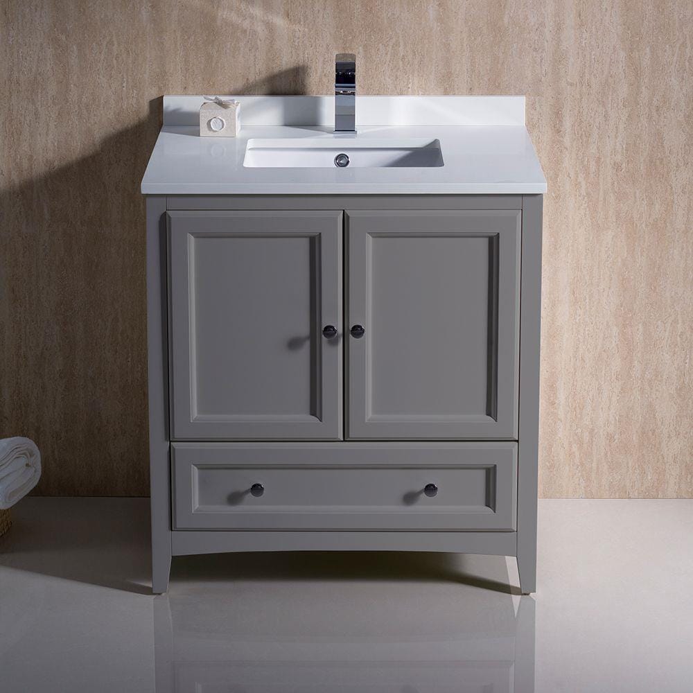 Fresca Oxford 30-in Gray Undermount Single Sink Bathroom Vanity with ...