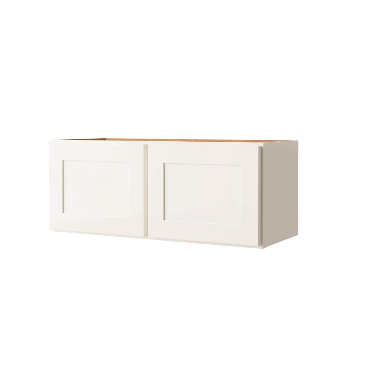 Project Source W3012W 30-in W x 12-in H x 12-in D White Wall Fully assembled Cabinet (Recessed Panel Shaker)