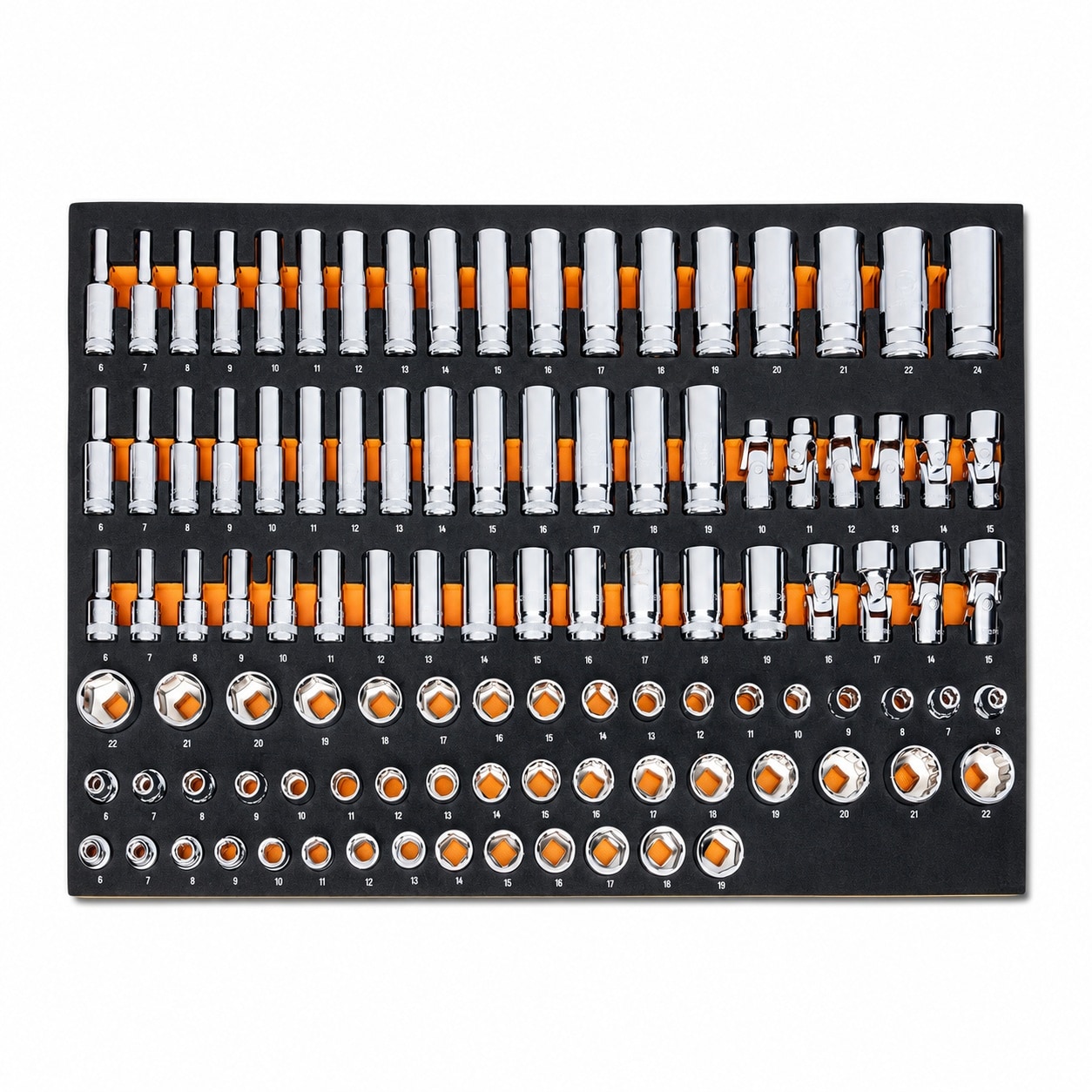 Oyezvary  104 Piece 3/8 Drive Master Metric Socket Set with Foam Storage Tray for Home and Professional Use durable home and garden accessory