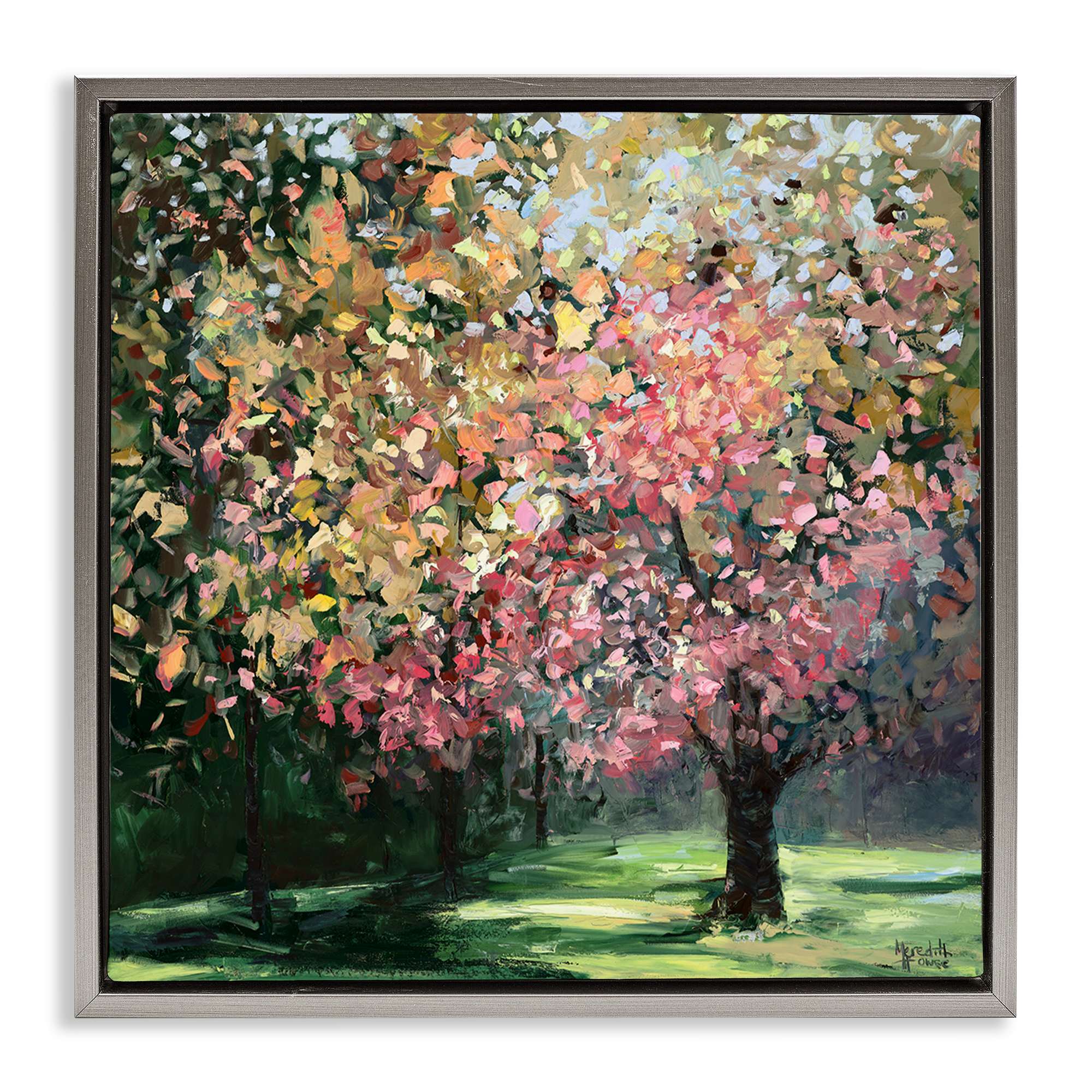 Stupell Industries BS-809-FFL-24X24 Timeless Vivid Foliage Gray Framed Floater Canvas Wall Art By Meredith Howse 25 x 25