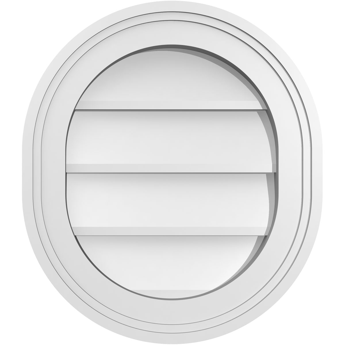 Ekena Millwork GVPVR14X1602SN 14-Inches x 16-Inches Off-white Oval PVC Gable Louver Vent