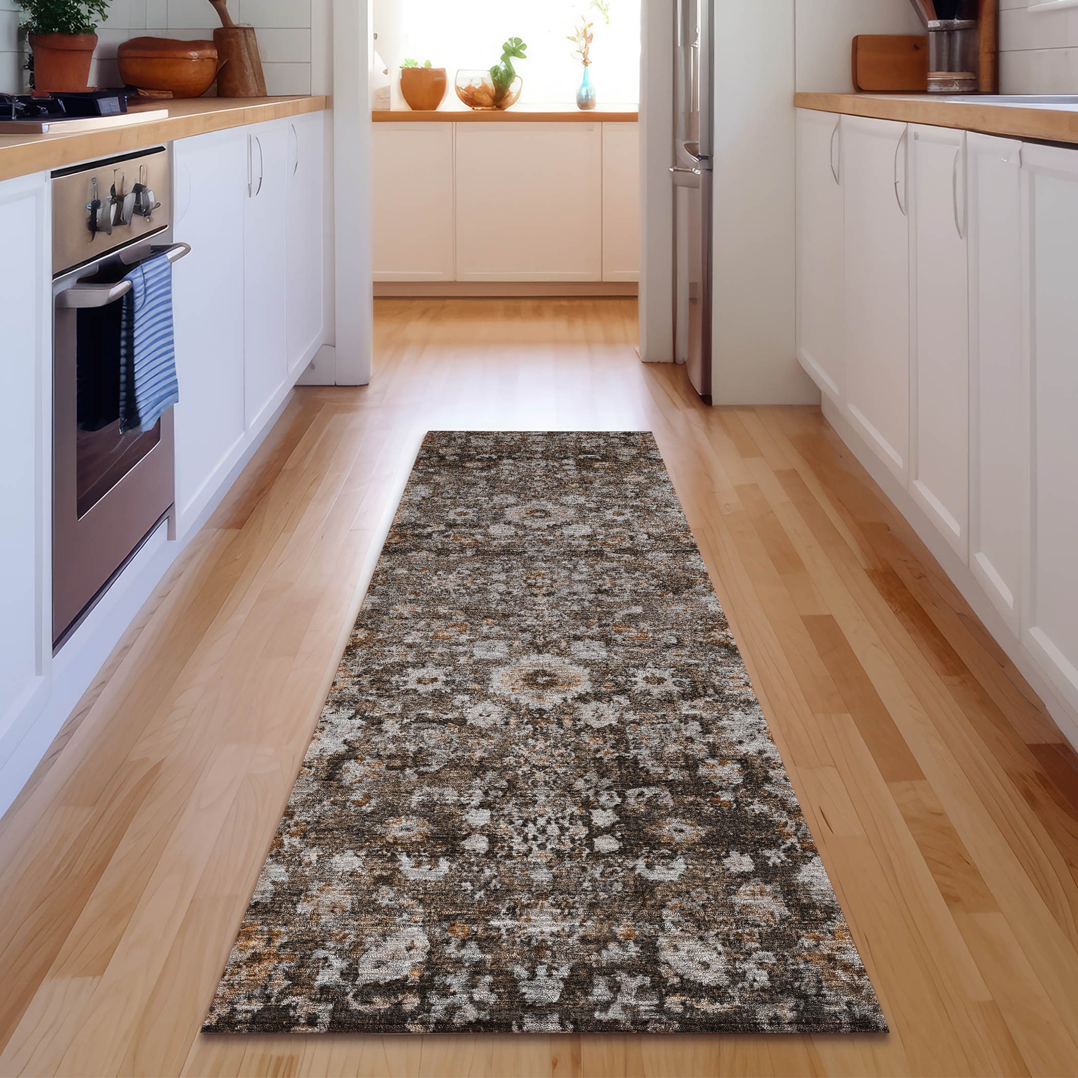 Addison Rugs AMF651FU2X8 Mayfield AMF651FU 2 x 7 (ft) Polyester Brown Rectangular Indoor Abstract Machine washable Runner rug