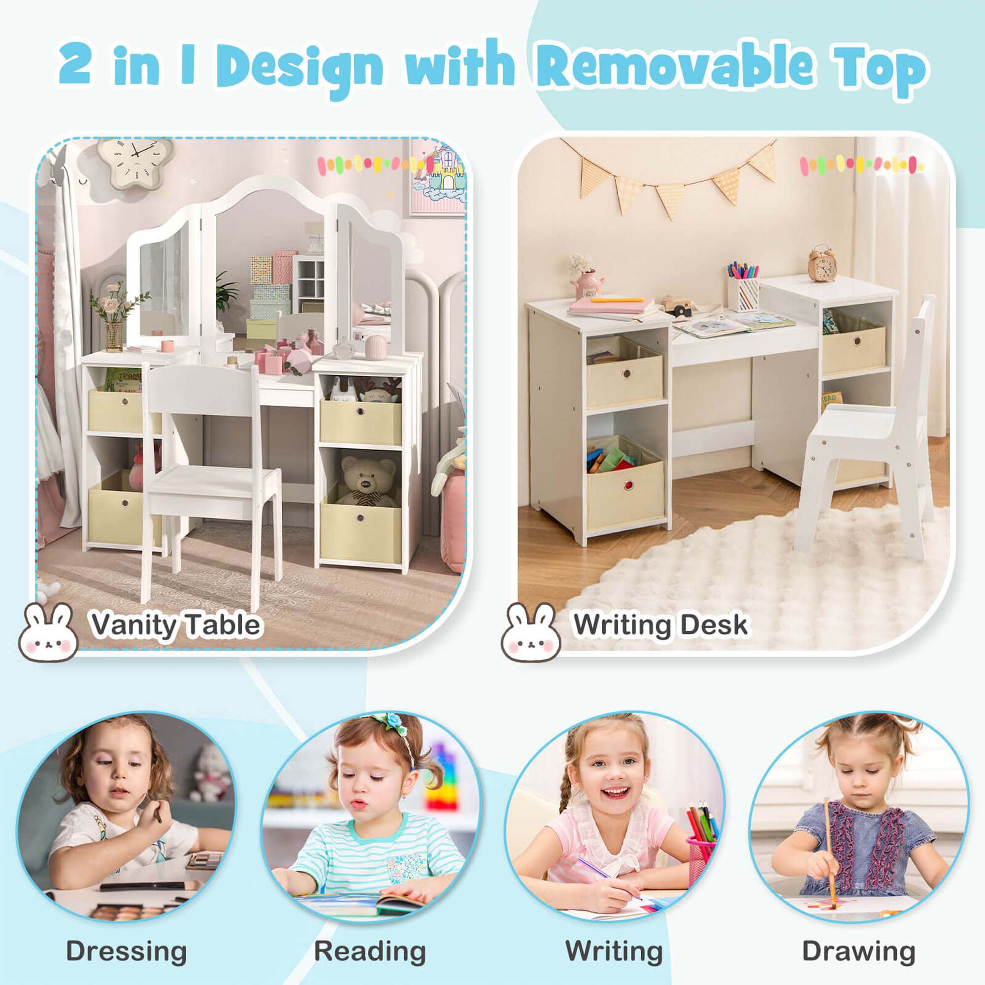 Costway HCST01597 Bedroom-Vanities - View #6