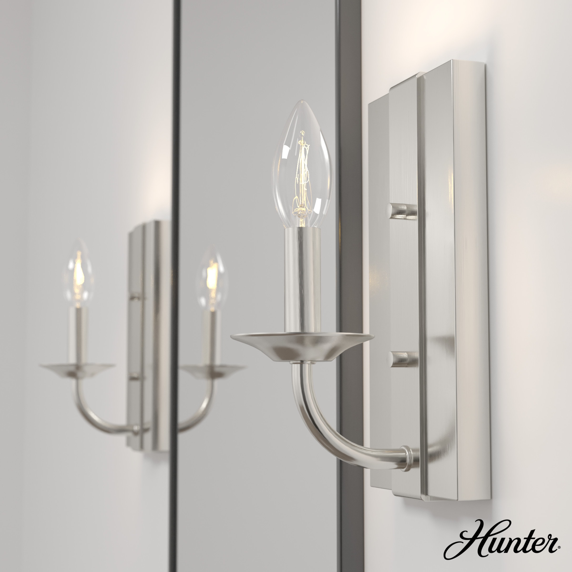 Perch Point Brushed Nickel Dimmable Wall Sconce, 10"