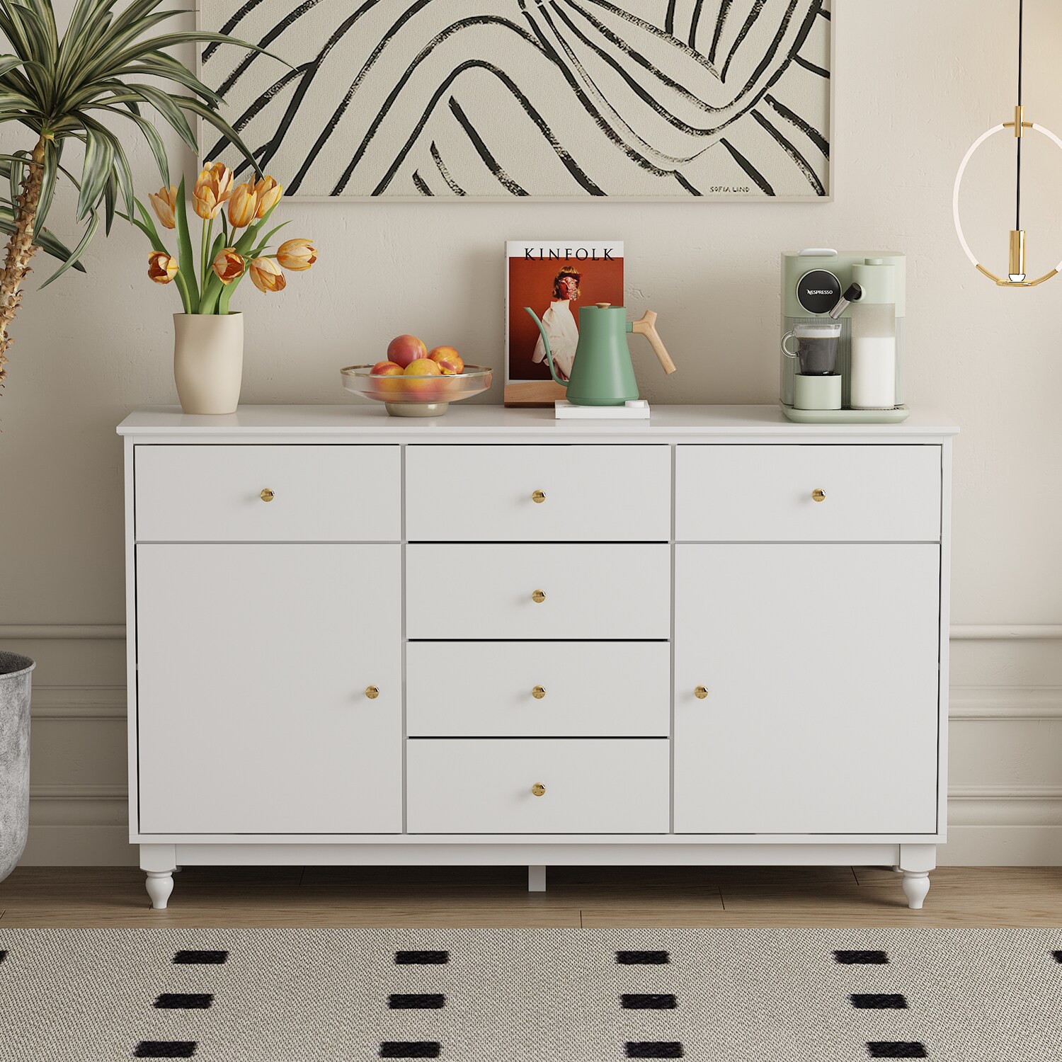 FUFU&GAGA KF330028-02 Contemporary/Modern White Sideboard