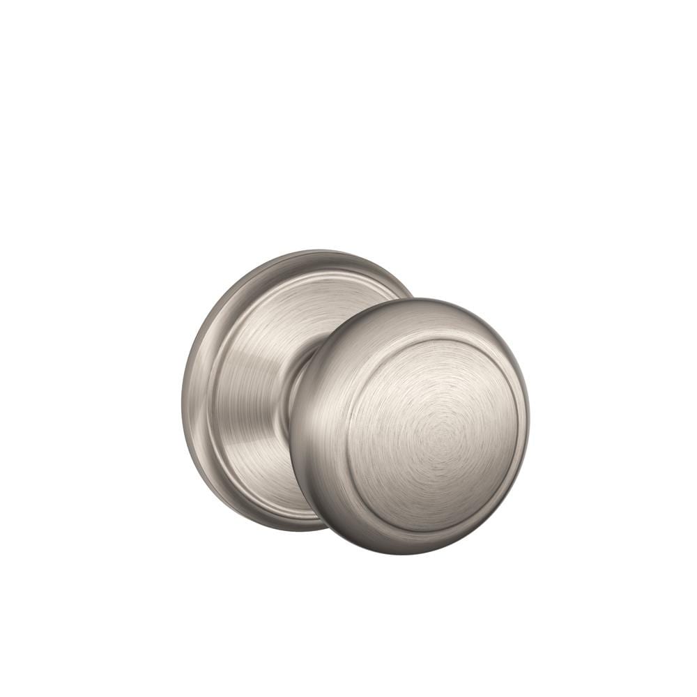 Schlage F10AND619 F Series Satin Nickel Interior Hall/Closet Passage Door Knob