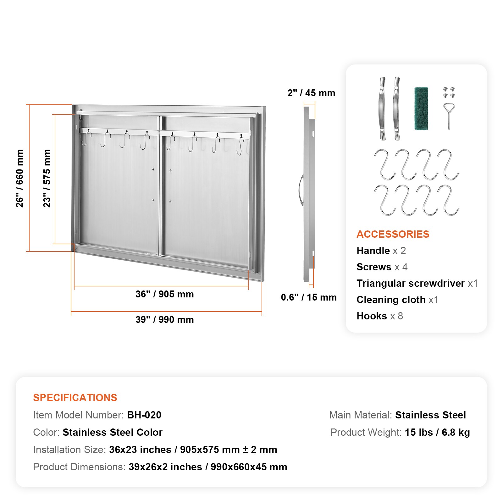 VEVOR SMMBSCJMYS39MAF9XV0 Builtin-Grill-Cabinet-Parts - View #9
