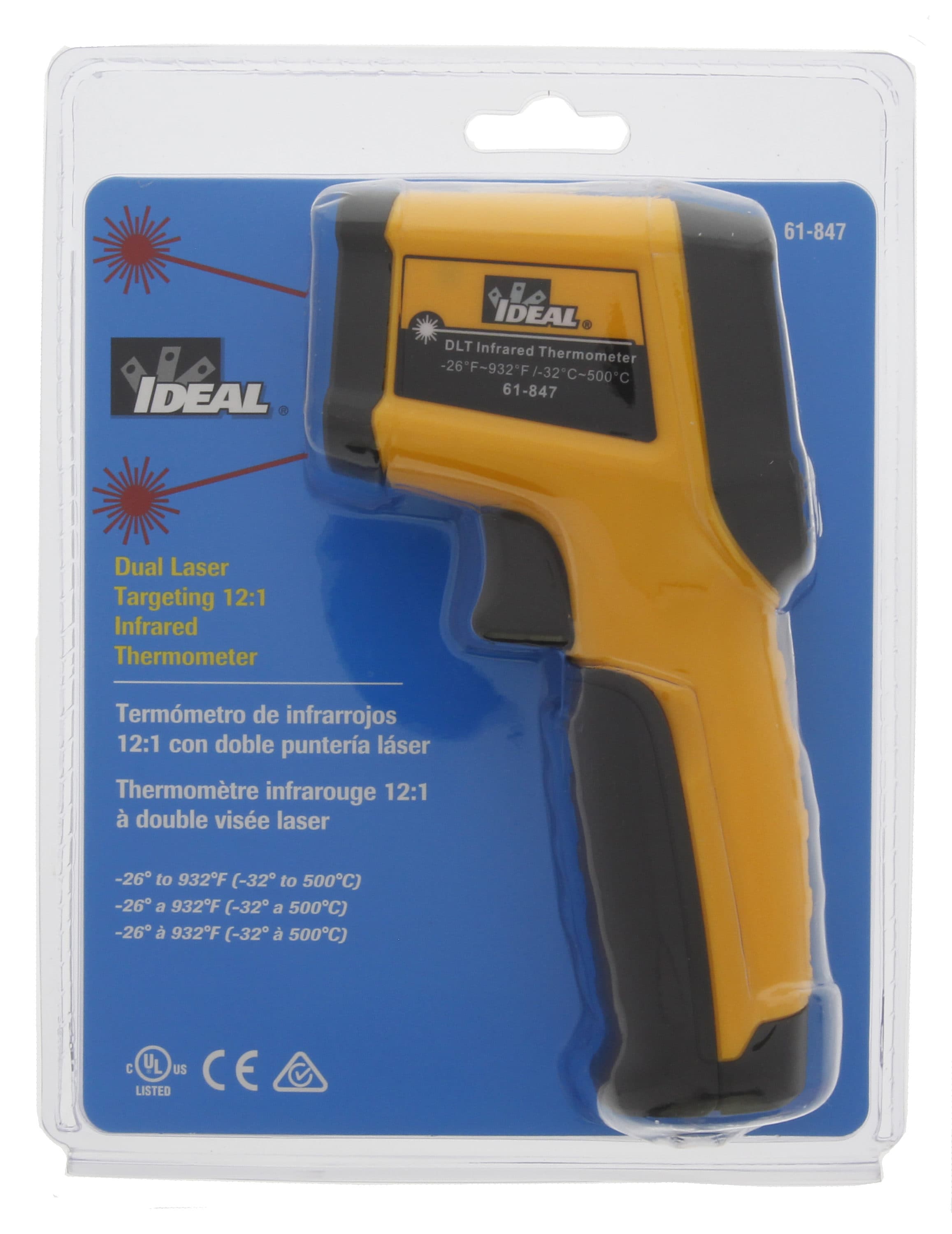 12:1 Wide-Range Infrared Thermometer with Star Burst Laser Targeting