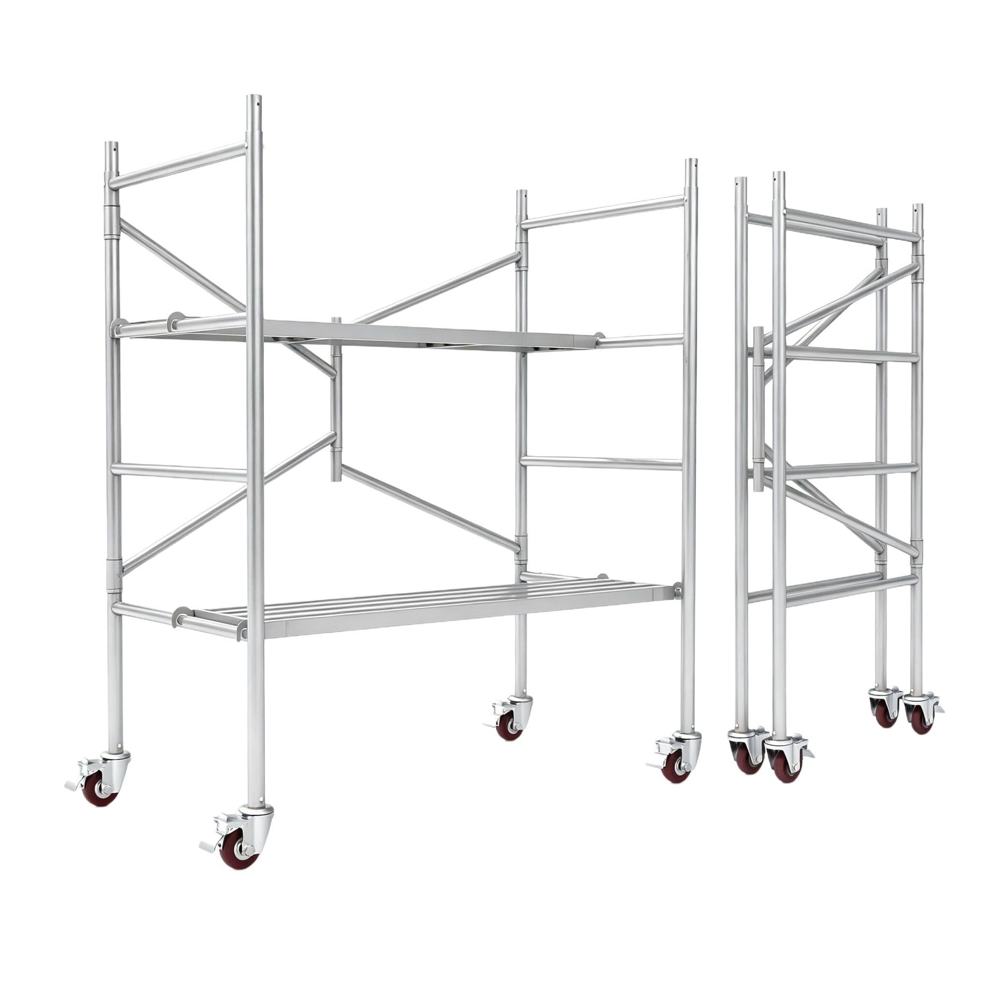 SenQWFa  Rolling Scaffold Platform with Locking Wheels 800 LBS Capacity Heavy Duty Baker Style Scaffolding for Construction Building Renovation