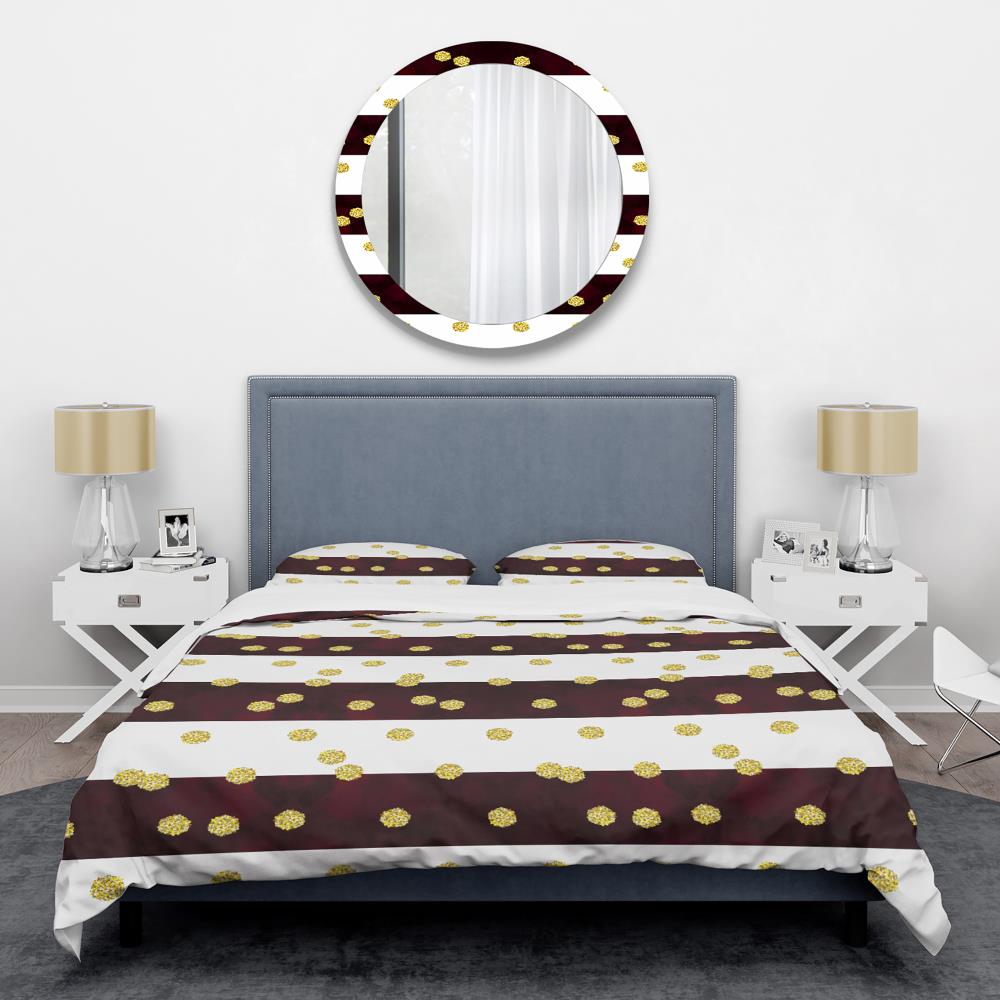 Designart BED24052-Q 3-Piece Gold Queen Duvet Cover Set