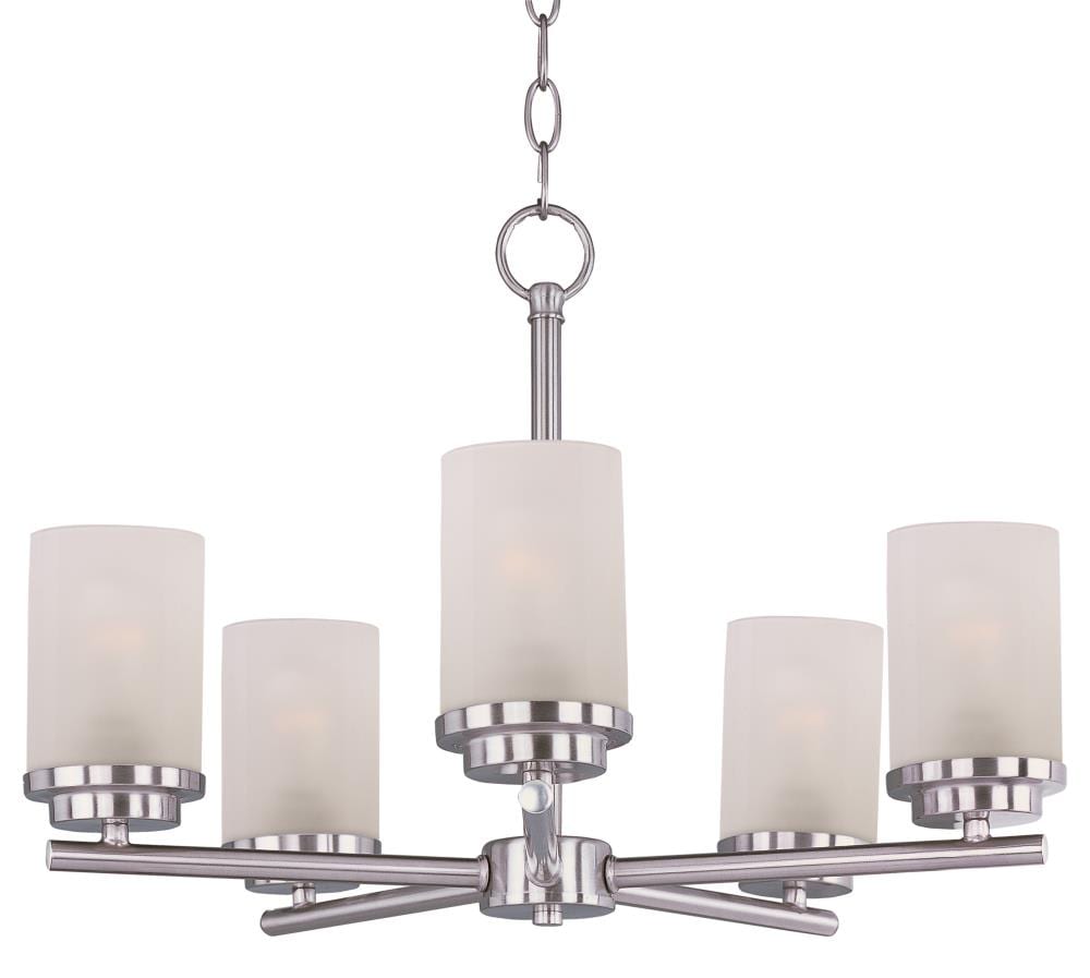 Maxim Lighting 10205FTSN Corona 5 -Light Satin Nickel Modern/contemporary For Use in Bedrooms, Dining Rooms, Foyers, Kitchens, Living Rooms Chandelier