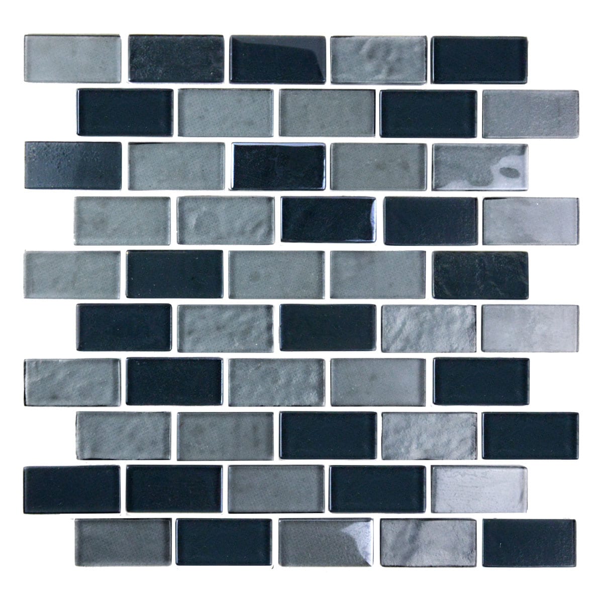 Abolos Landscape Gray Textured 12-in x 12-in Glossy Glass Brick Floor ...