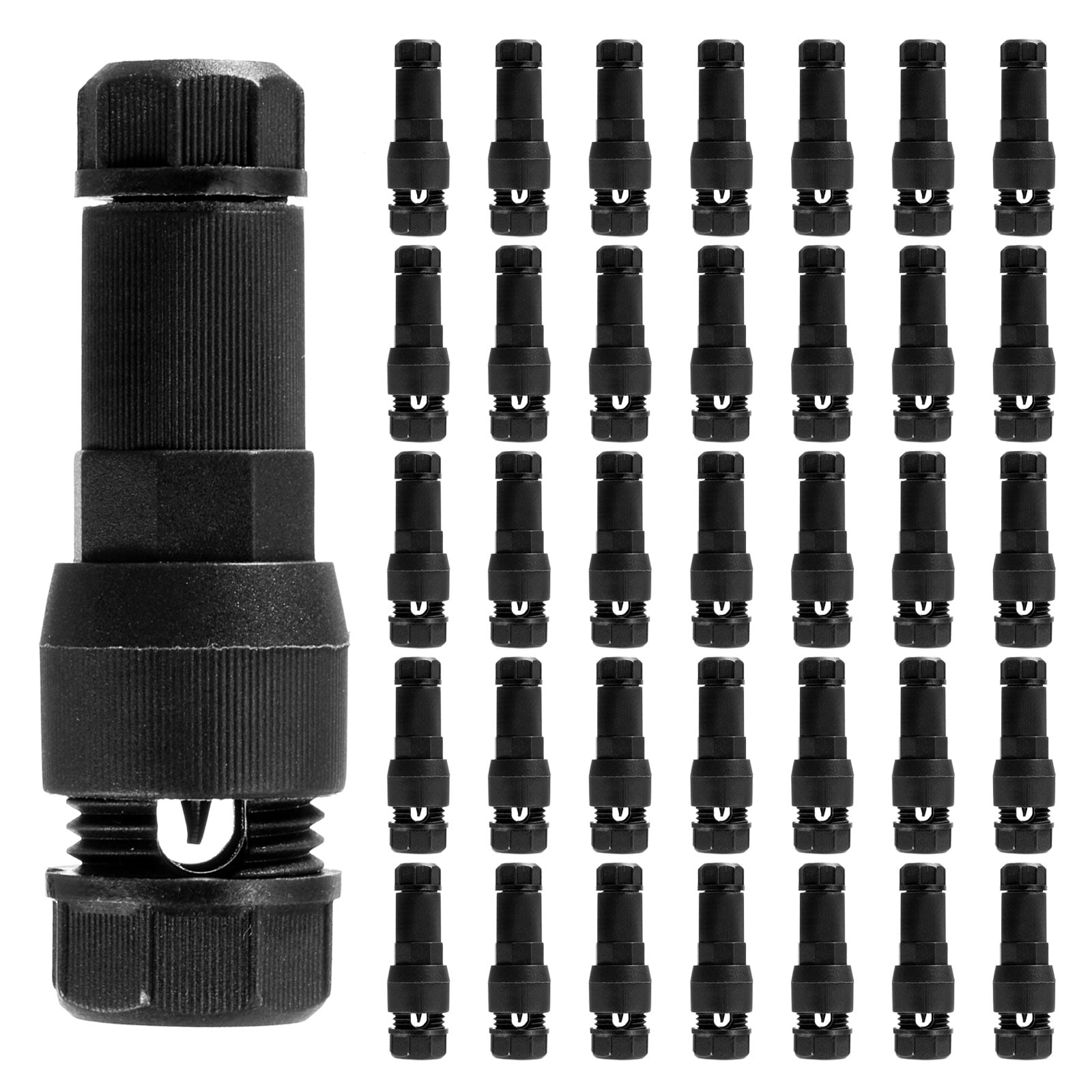 PATIKIL Low Voltage Wire Connector 100pcs 12-20 Gauge Wire Connector Landscape Light Cable Connector Connectors Waterproof for Landscape Lights Black #S25120100UX1811