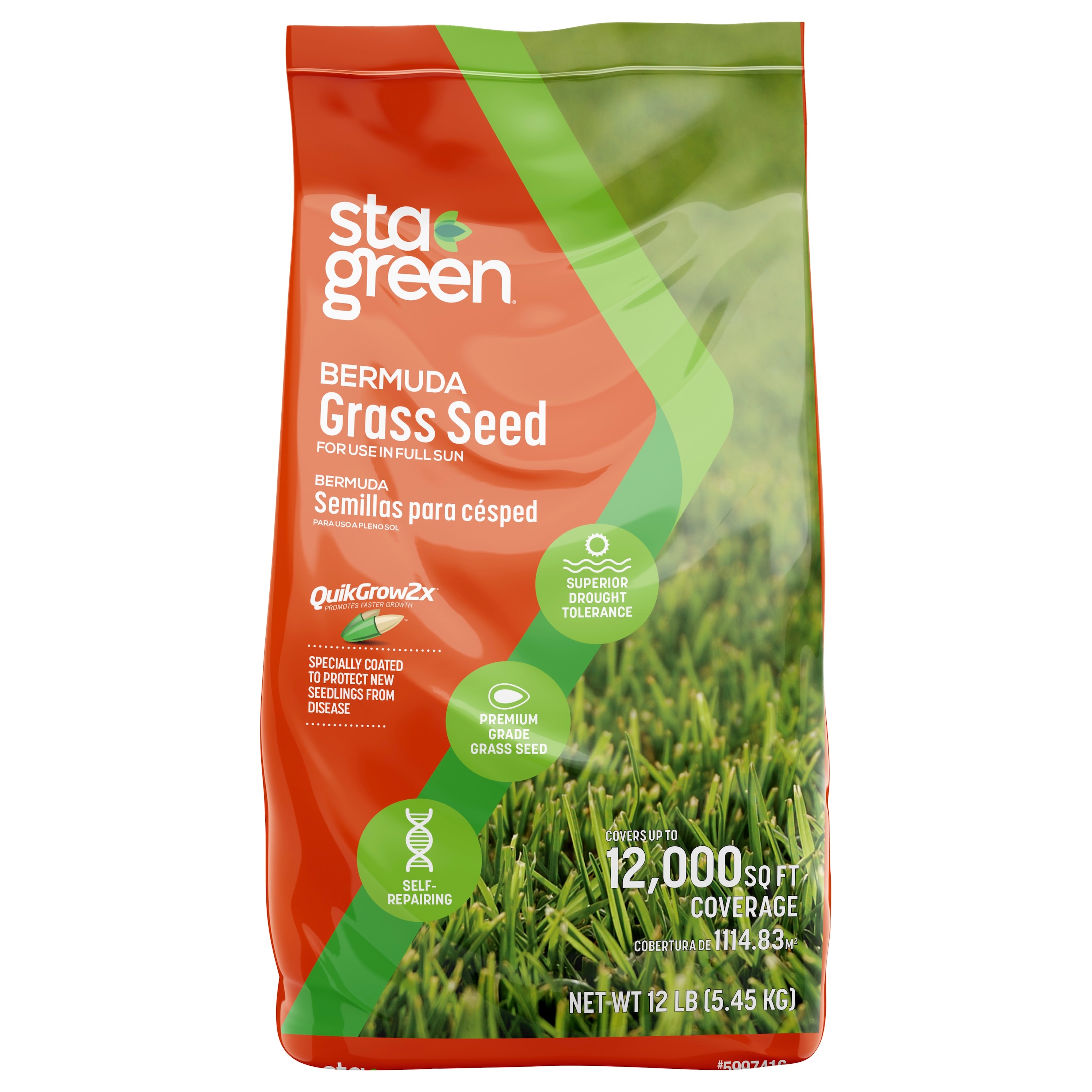 Sta-Green SG-BER-12 QuikGrow2x Full Sun 12-lb Bermuda Grass Seed
