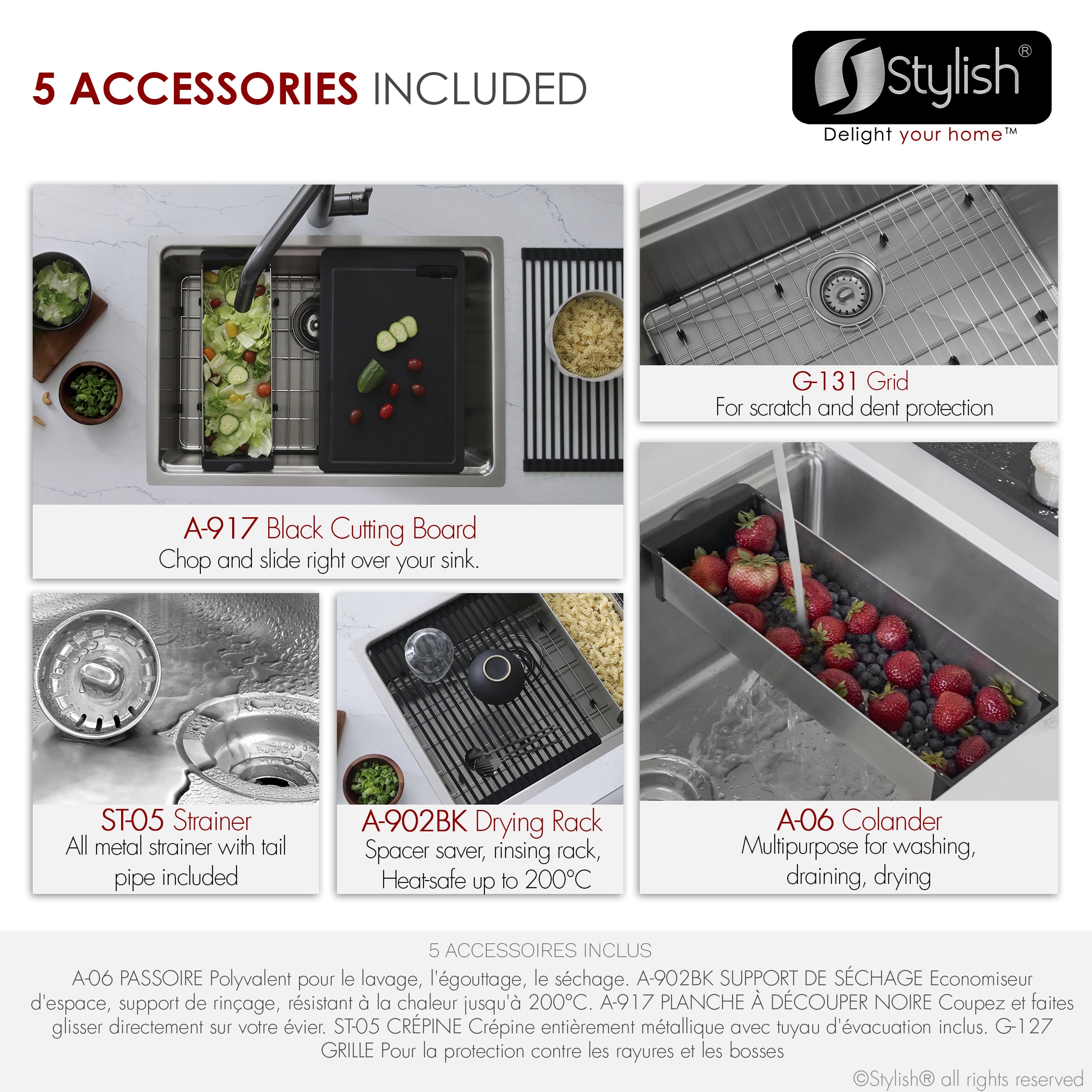 Stylish S-131W Kitchen-Sinks - View #12