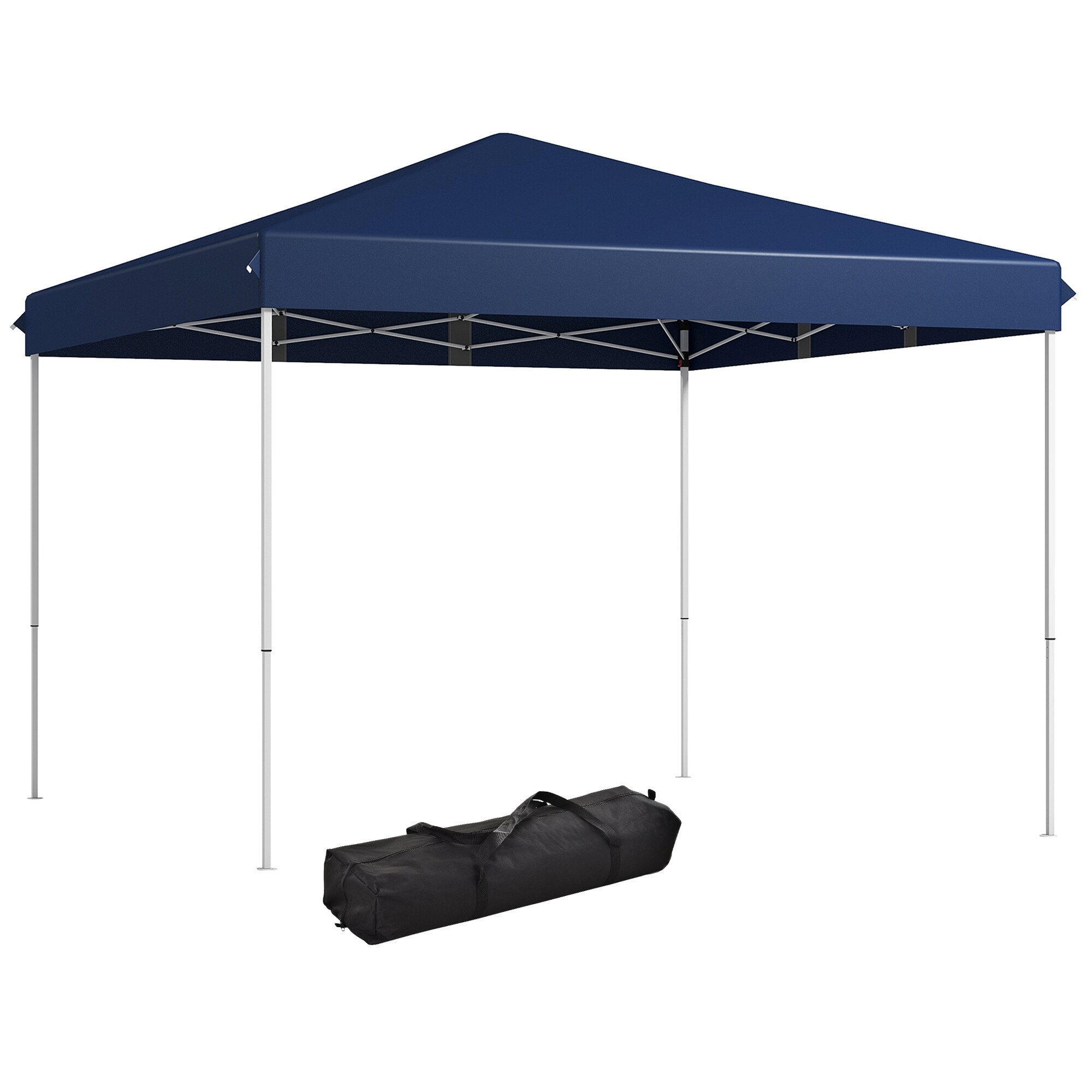 Outsunny 84C-332V00DB 13' x 13' PopUp Gazebo Tent with 3Level Adjustable Height Instant Canopy Sun Shade Shelter with Carry Bag for Camping Parties Dark Blue