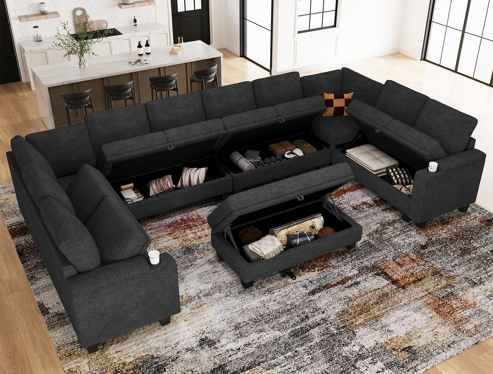 Belffin BF098-A4B2DF-DGRAY futons - View #3