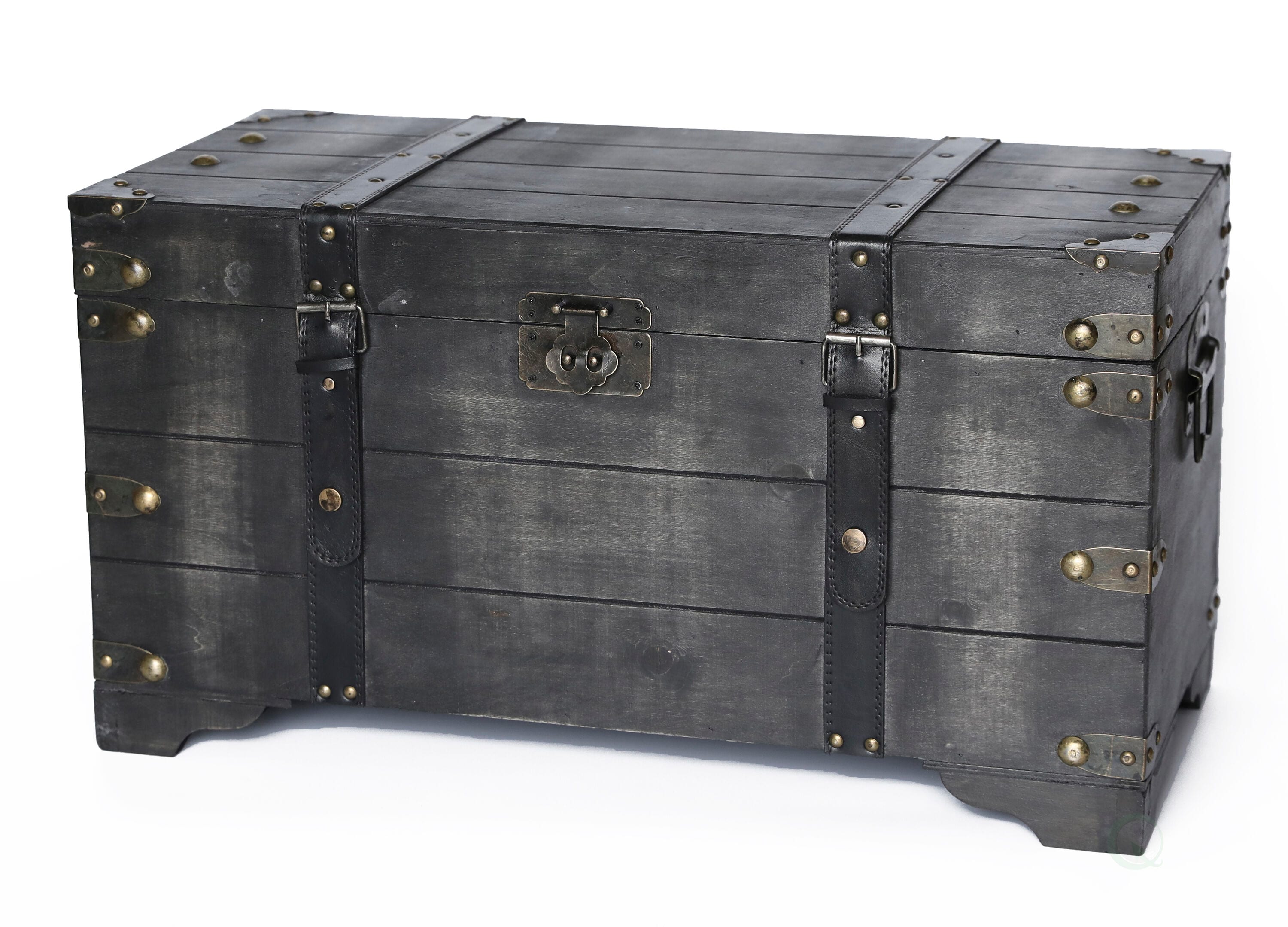 Rustic Wooden Storage Chest Trunk with Antique Hardware | Decorative Wood  Box for Vintage Charm | 11 x 7 x 5.5