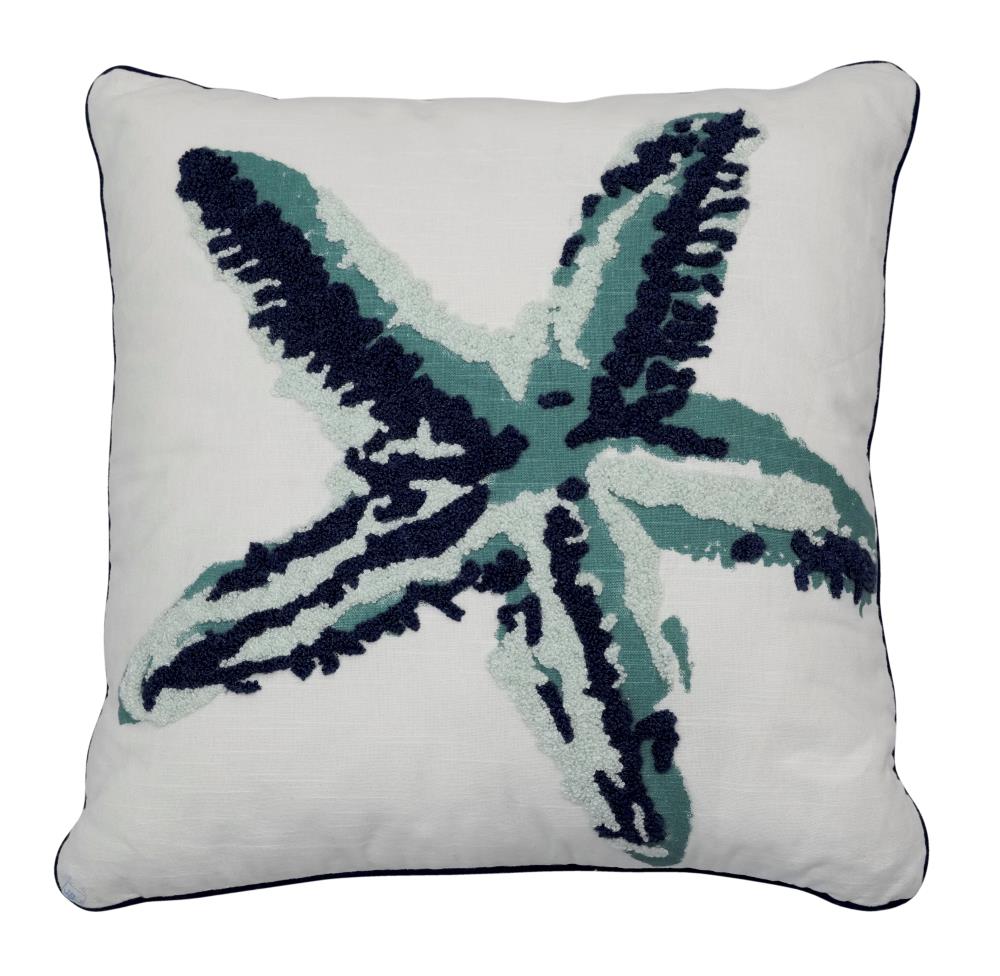 Whitewashed Starfish Pillow