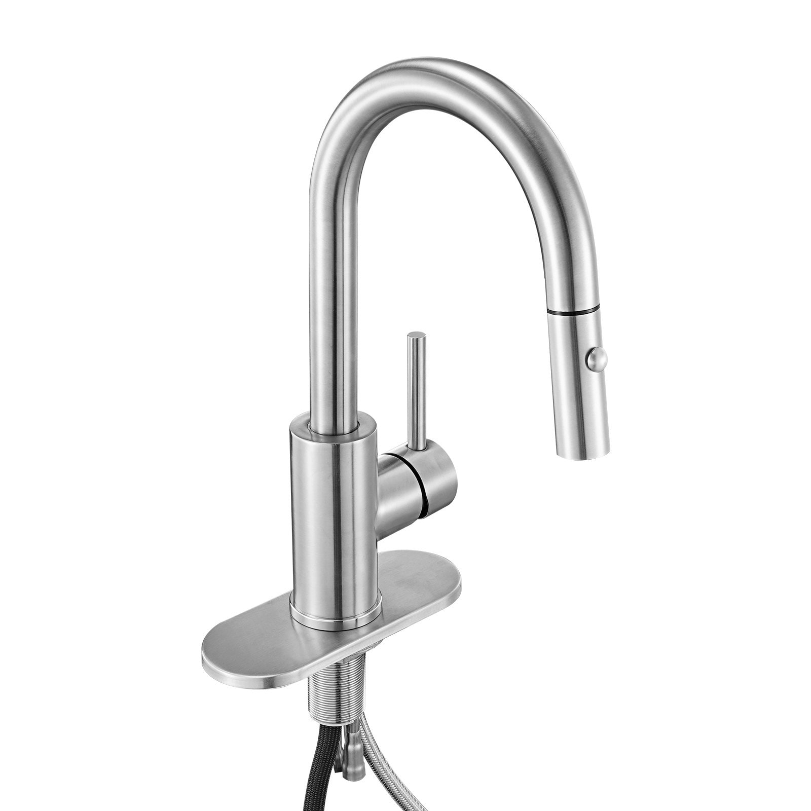 Mecale - Single-Handle Bathroom Sink Faucet with Pull-Down Sprayer 2 Water Modes and 5.51-in Spou...
