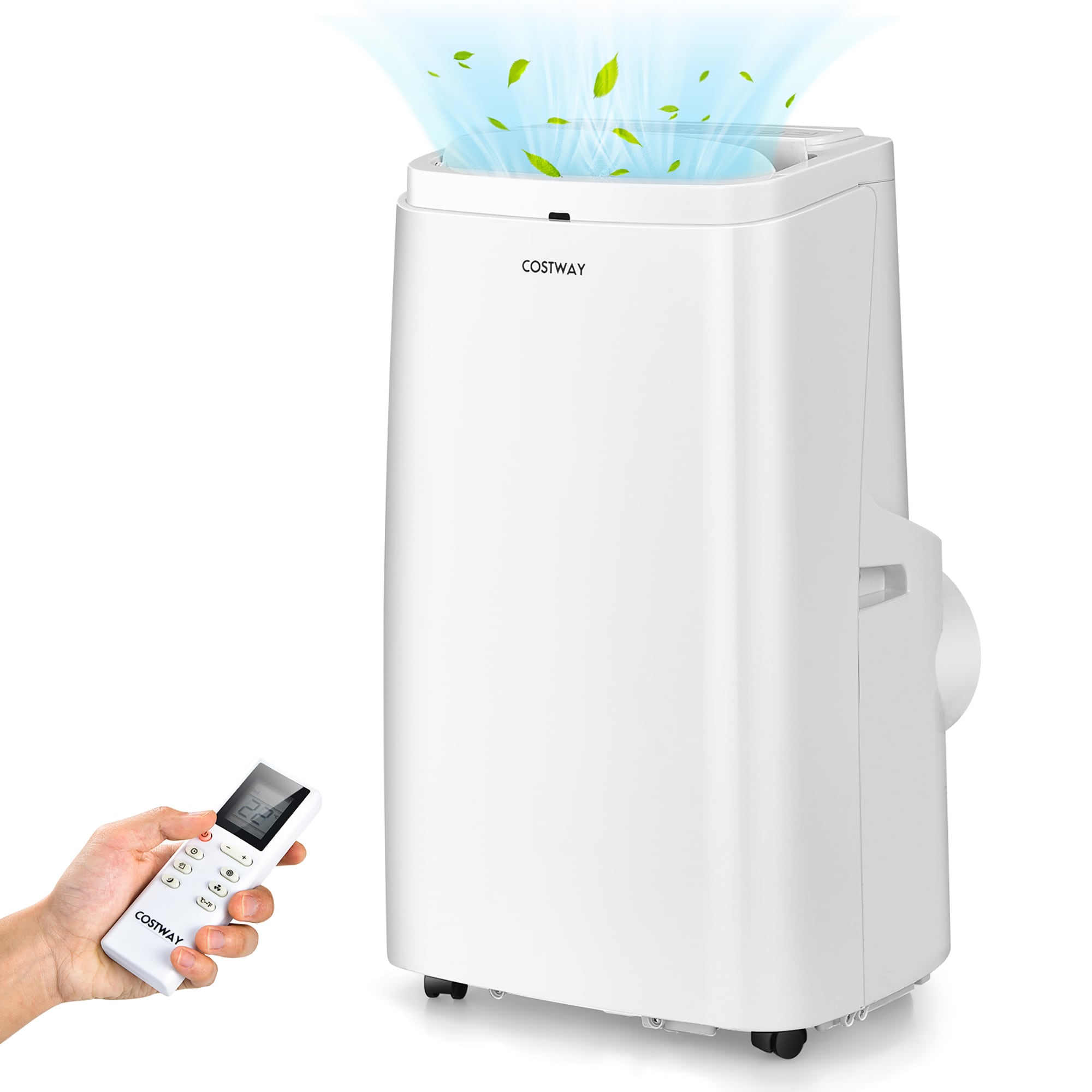 Costway 8100-BTU DOE (115-Volt) White Vented Portable Air Conditioner with Remote Cools 450-sq ft LWS00240 Sansujyuku sansujyuku.com