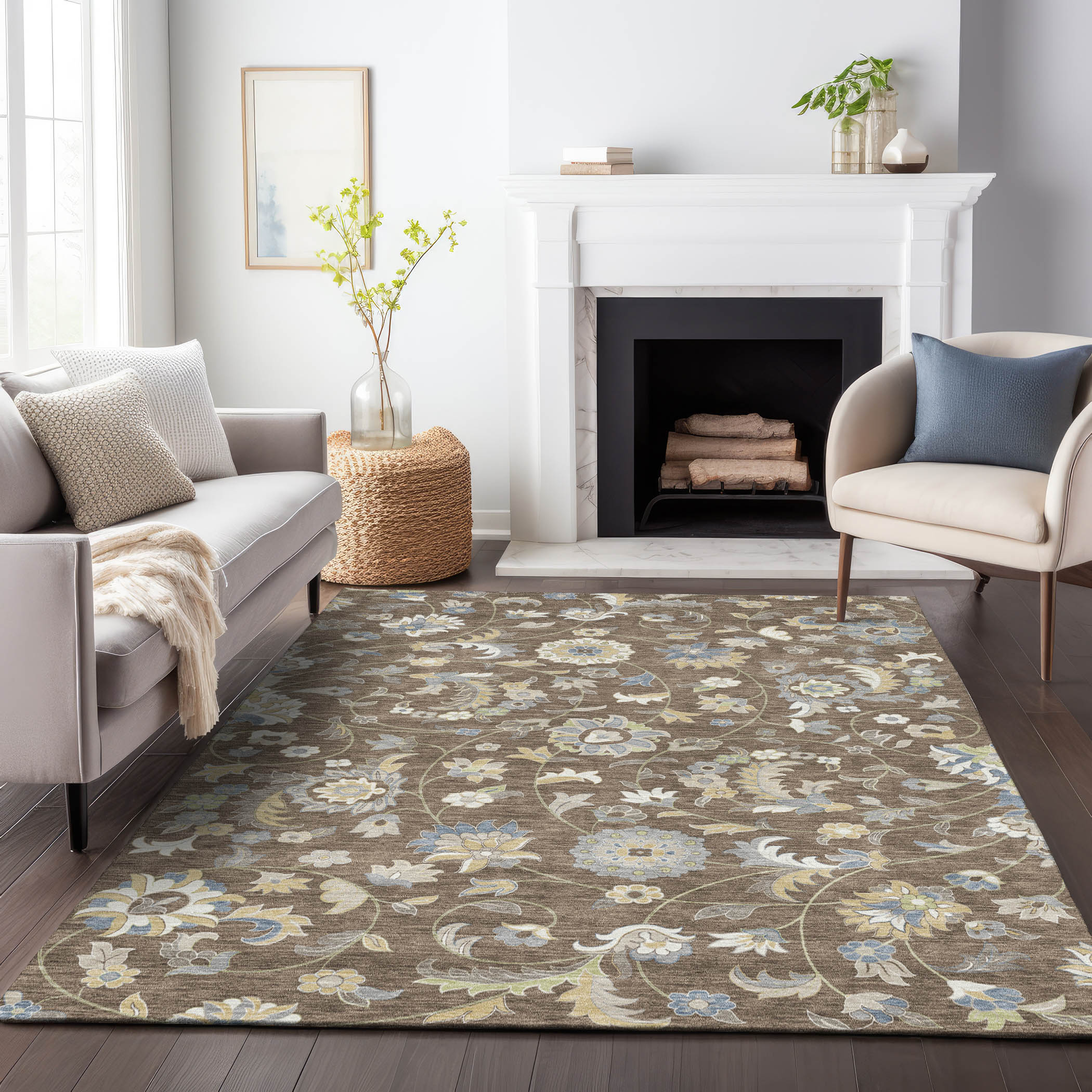 Addison Rugs ACN1006CH30X46 Chantille ACN1006CH 2 x 3 (ft) Polyester Chocolate Rectangular Indoor/Outdoor Geometric Machine washable Area rug