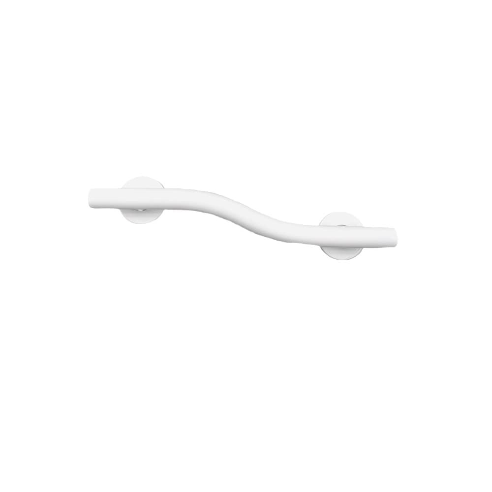 CSI Bathware BAR-WR24-TW-125-PW Wave shaped 20-in Powder White Wall Mount ADA Compliant Grab Bar (500-lb Weight Capacity)