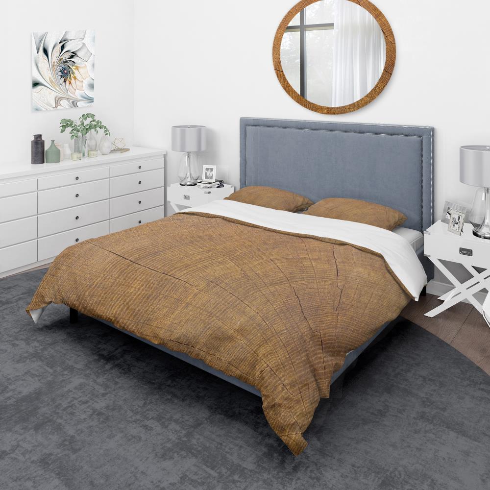 Designart BED19082-K 3 -Piece Brown King Duvet cover Set