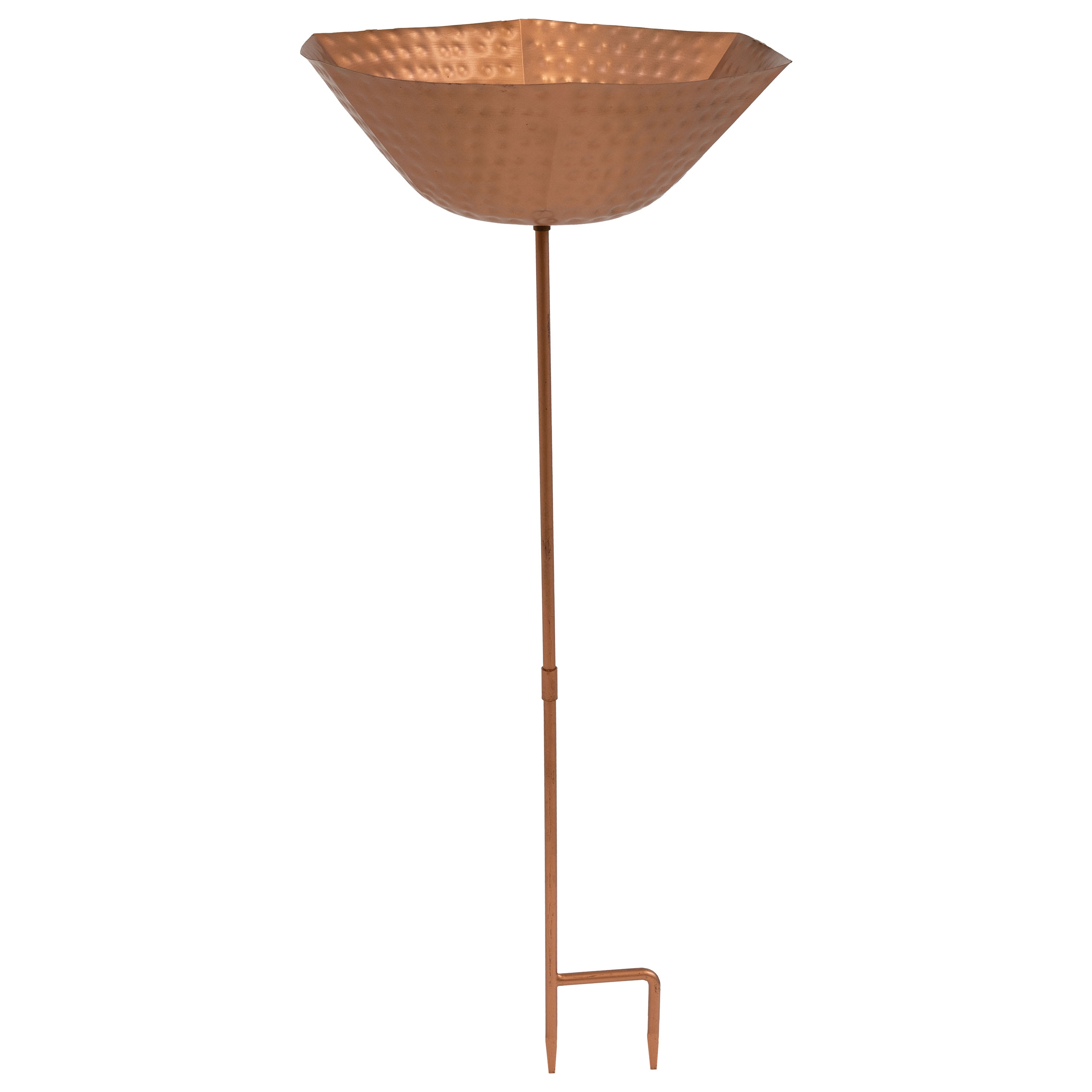 Sunnydaze Decor NOB-8191 Sunnydaze Hammered Copper Bird Bath for Outside with Stake - UV-Resistant Finish - 34.25-in H