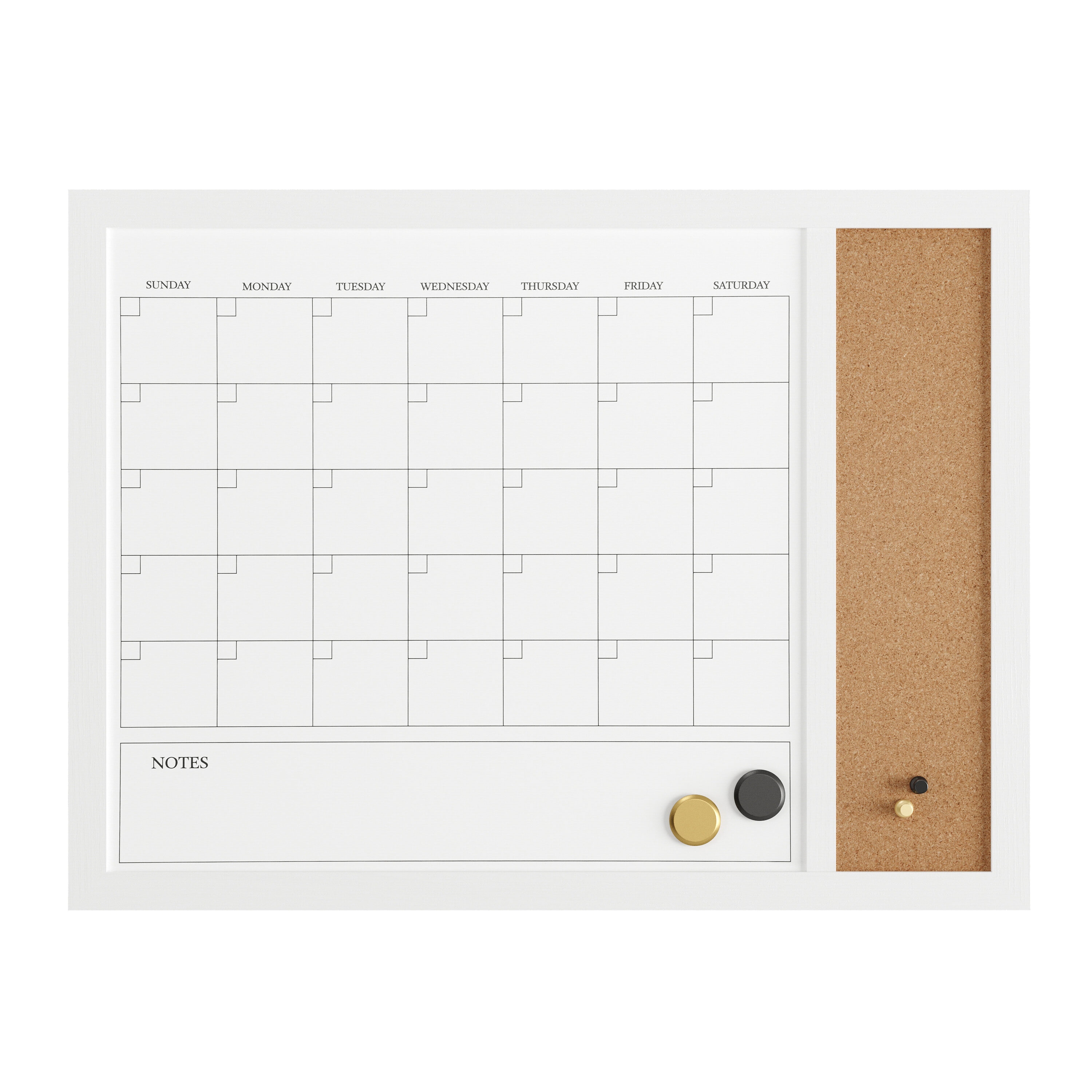 Martha Stewart Everette 24-inx18-in Magnetic Dry Erase Monthly Calendar ...