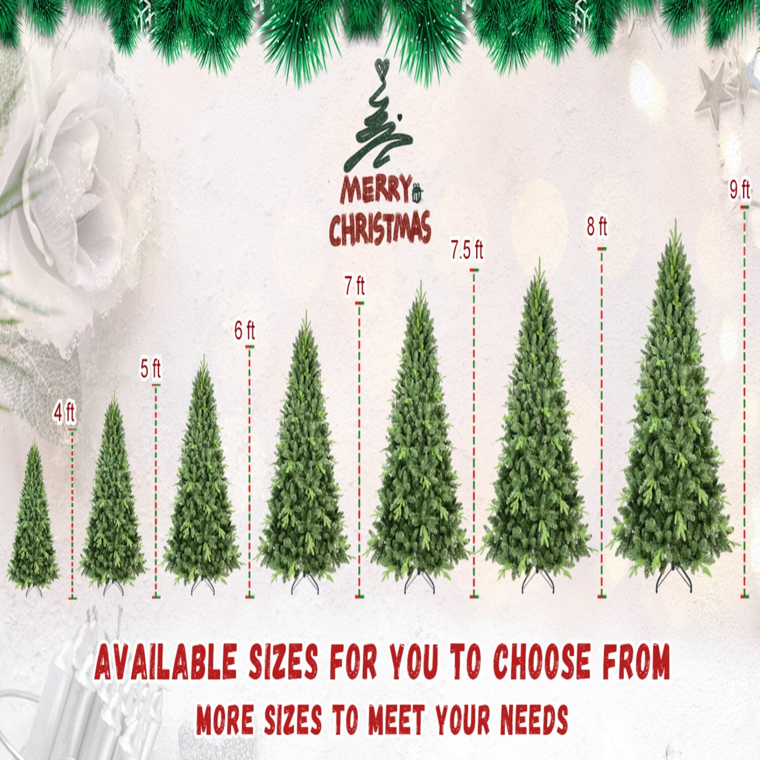 REIBII FXLS0605-510A12 Artificial-Christmas-Trees - View #4