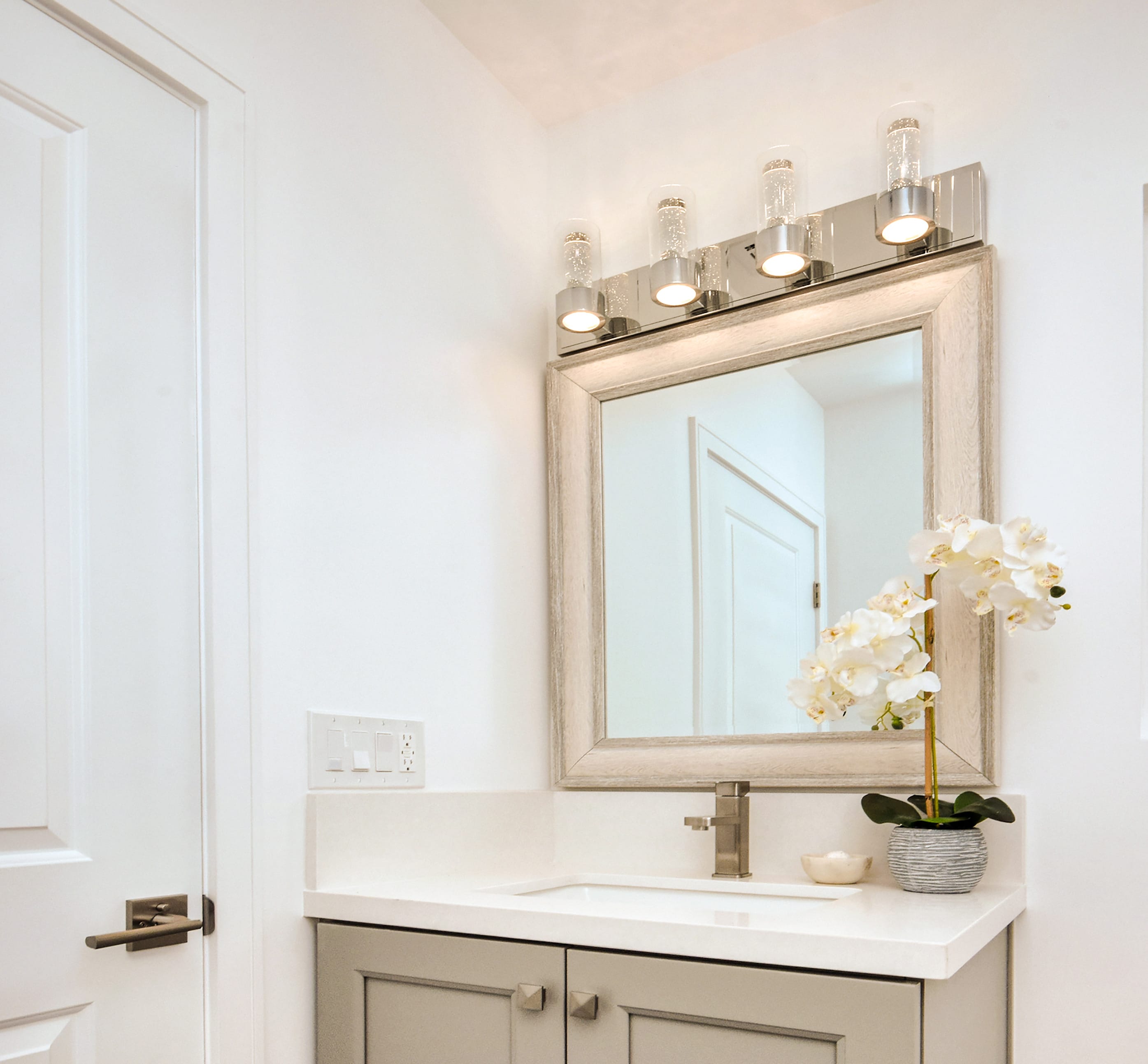 Sync 8-Light Polished Chrome and Clear Glass Vanity Light