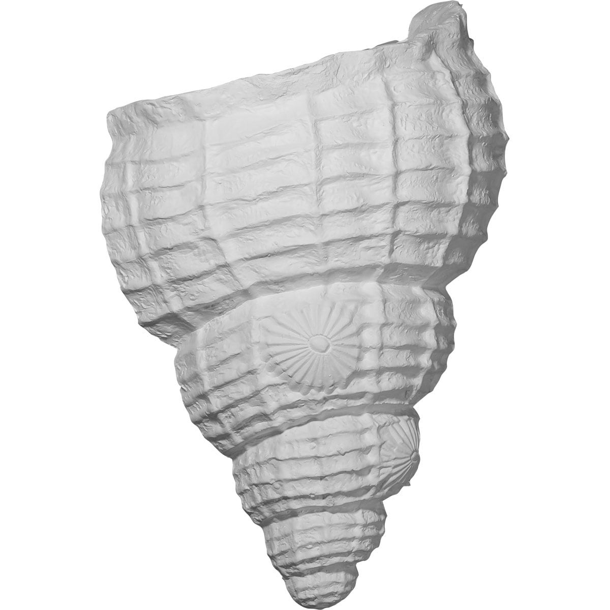 Ekena Millwork SCO10X05X12AS Sea Shell 10.125-in W x 12.5-in H Primed Sconce