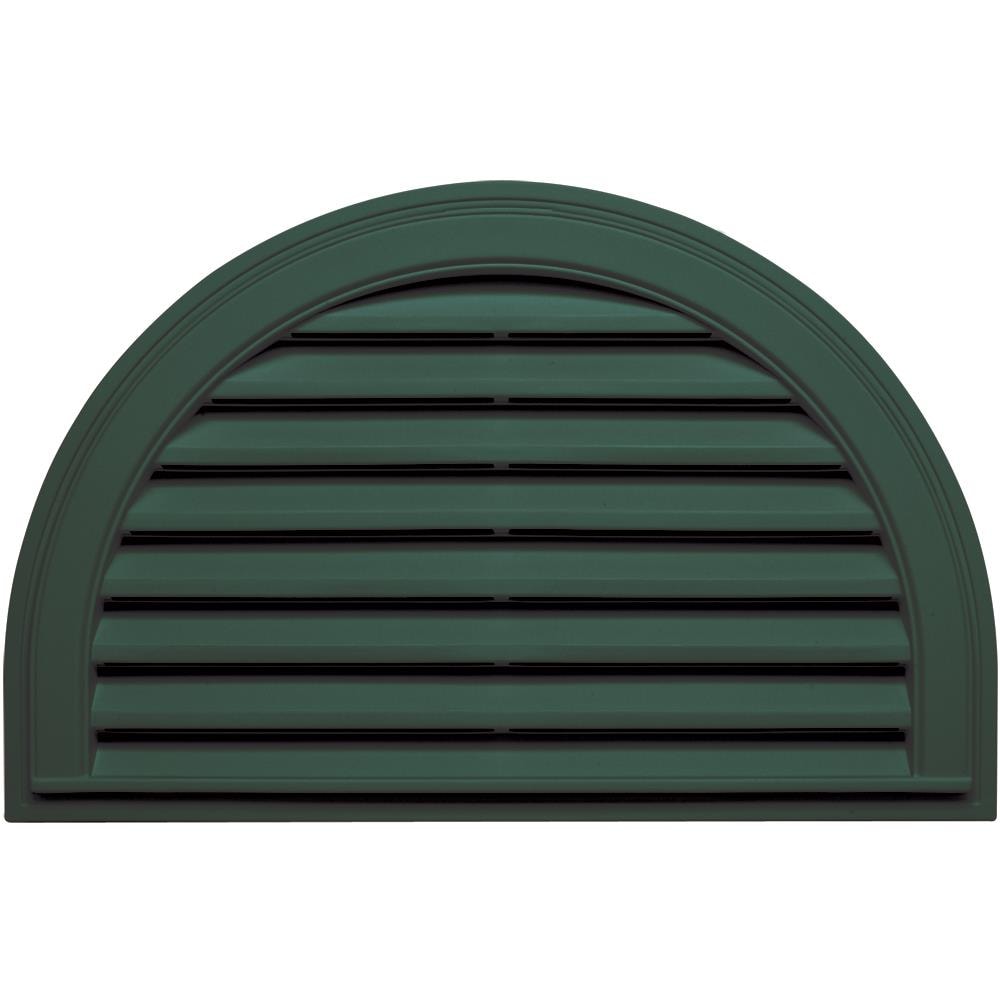 Builders Edge 120023422028 34-in x 22-in Forest Green Half round Vinyl Gable Louver Vent